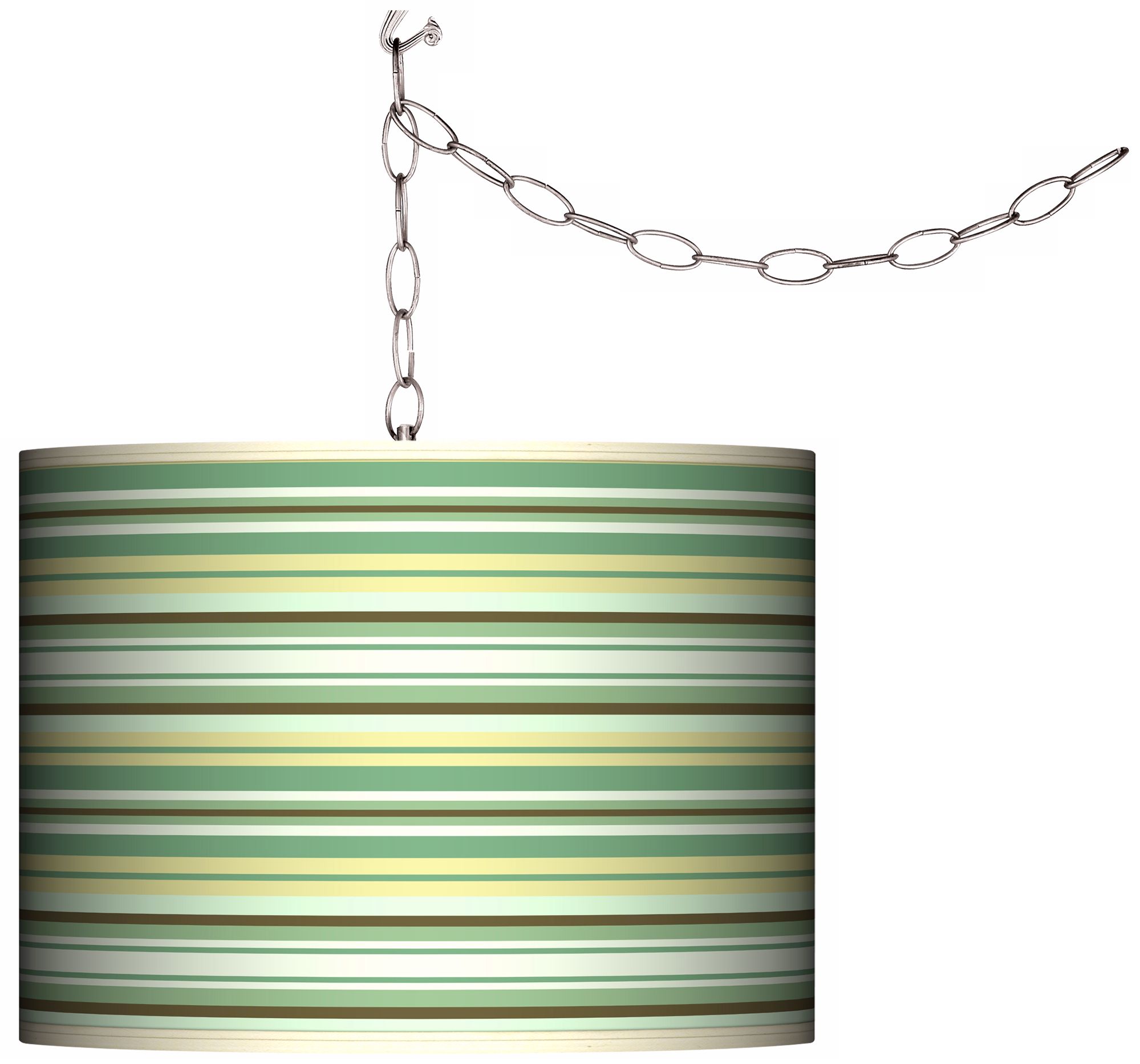 Lexington Stripe Swag Style Plug-In Chandelier