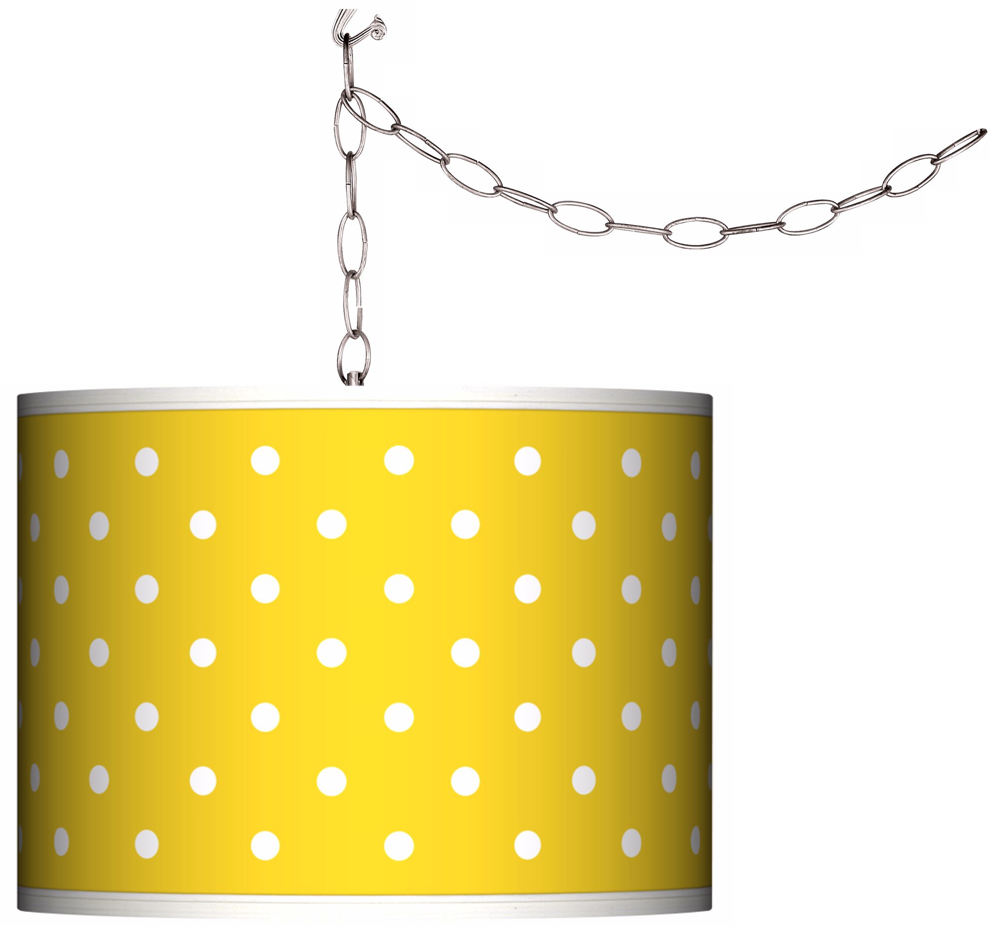 Swag Style Mini Dots Yellow Shade Plug-In Chandelier
