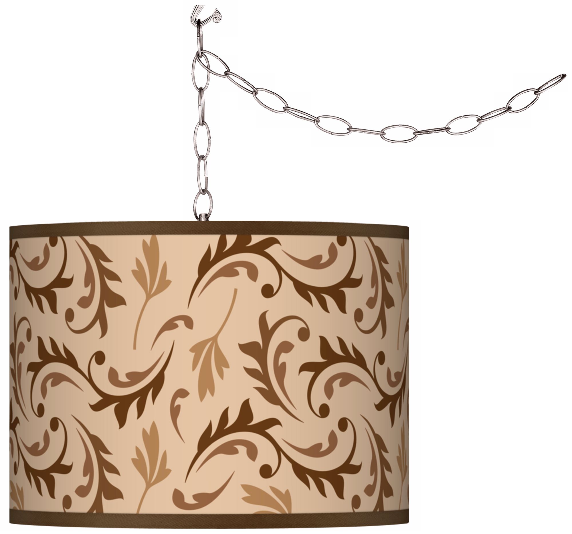 Swag Style Fall Breeze Shade Plug-In Chandelier