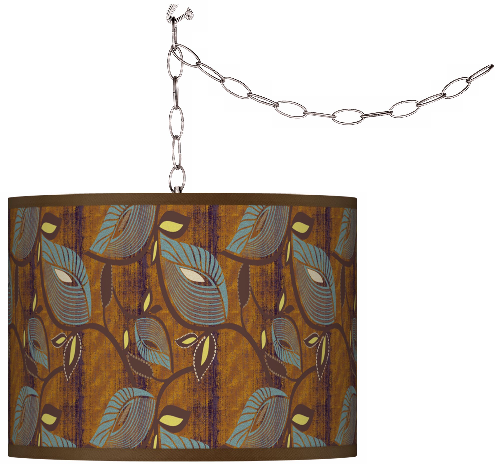Stacy Garcia Theatric Vine Peacock Giclee Plug-In Swag Chandelier