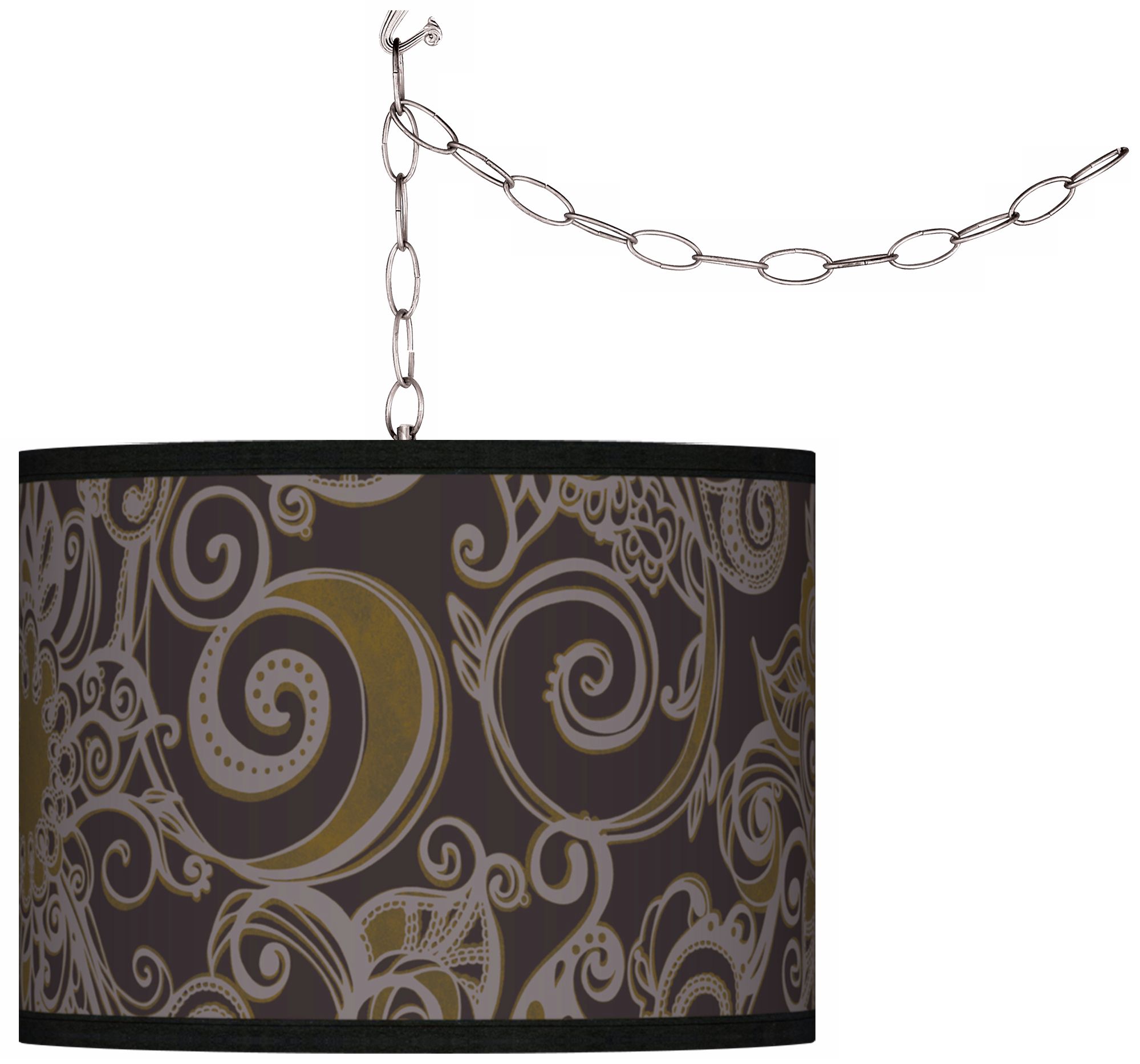 Stacy Garcia Ornament Metal Giclee Plug-In Swag Chandelier