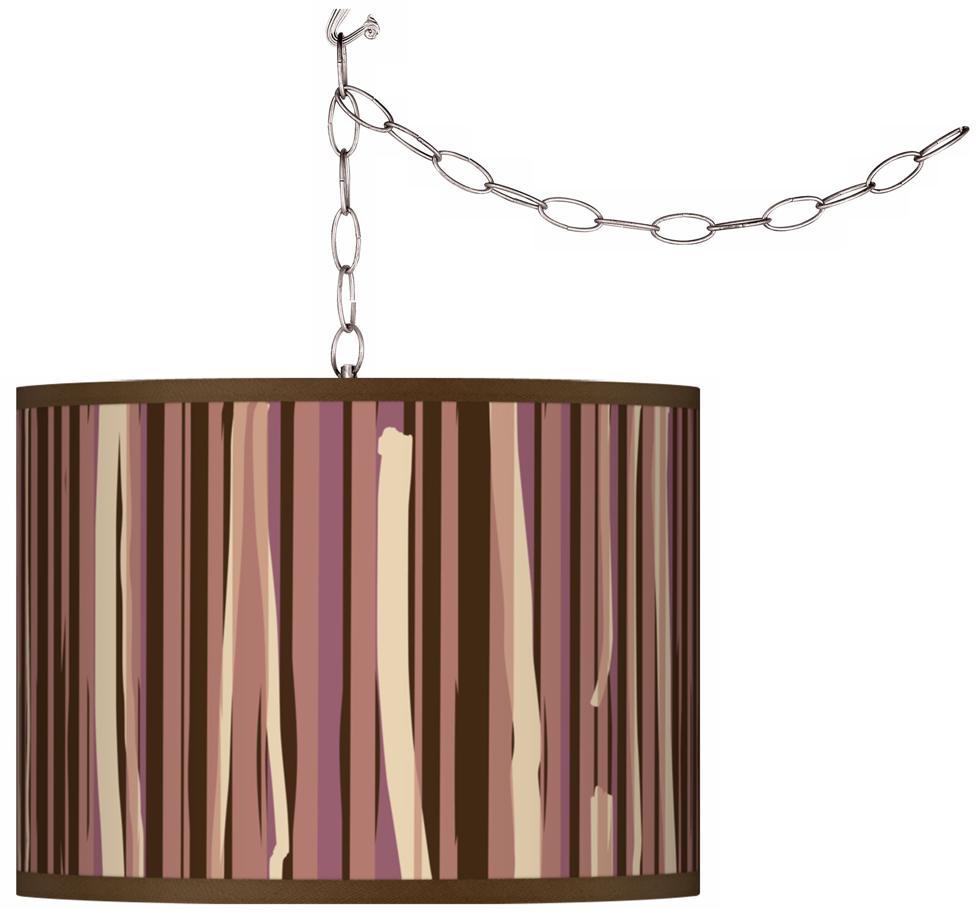 Swag Style Kalahari Lines Shade Plug-In Chandelier