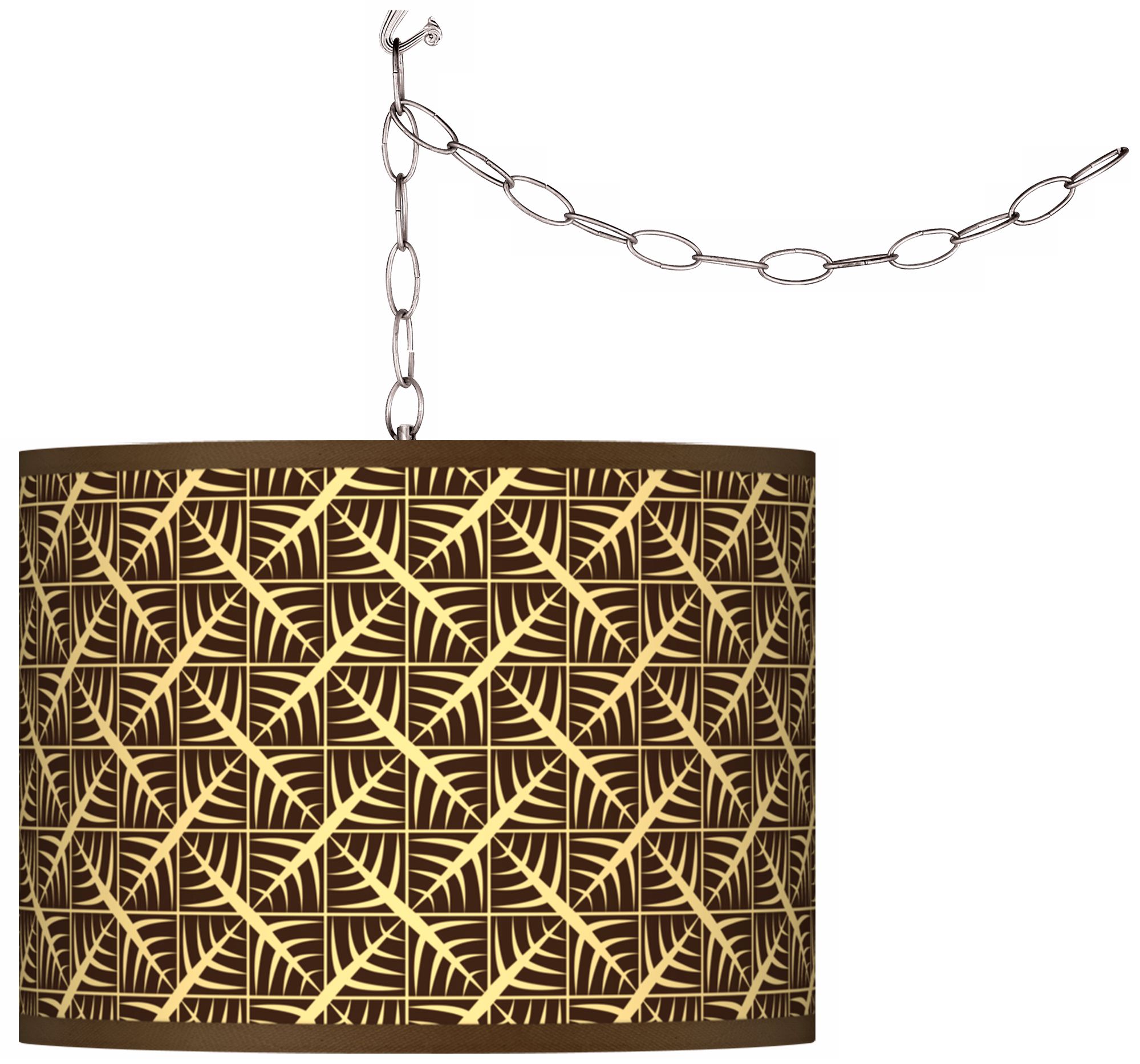 Swag Style Tain Wailia Shade Plug-In Chandelier