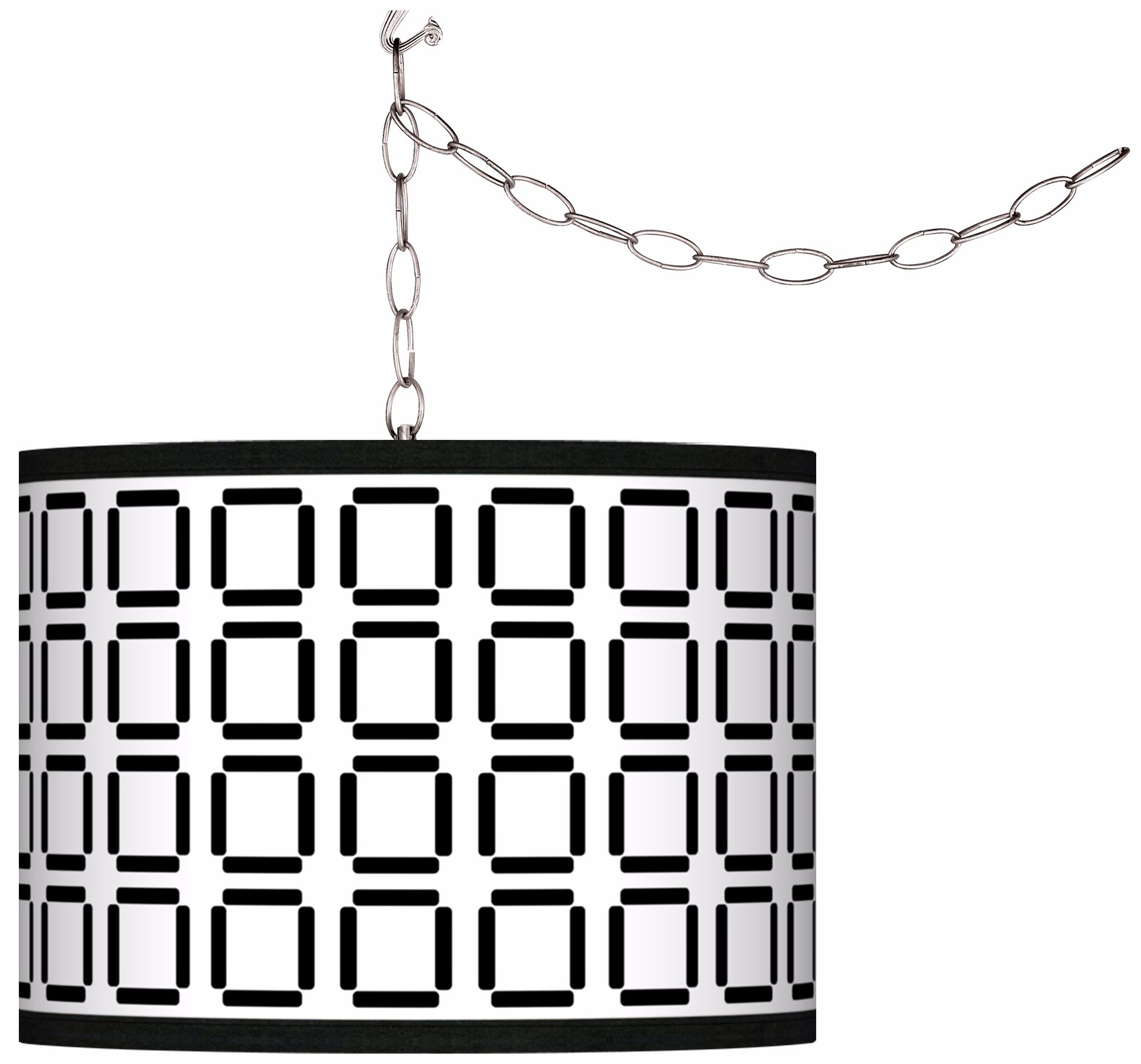 Swag Style Open Grid Shade Plug-In Chandelier