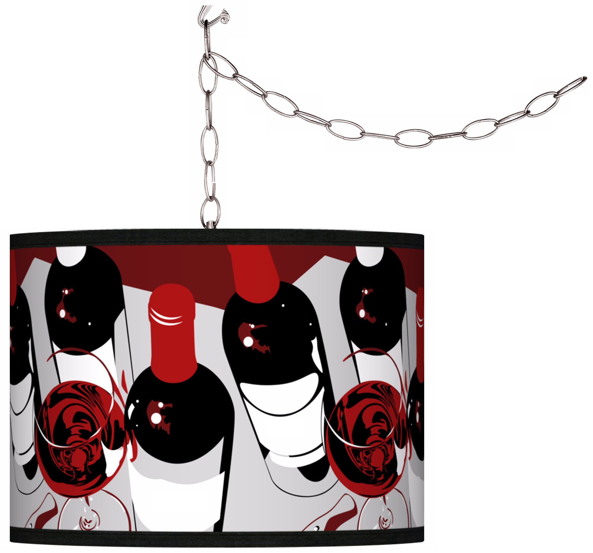 Swag Style Vintage Shade Plug-In Chandelier