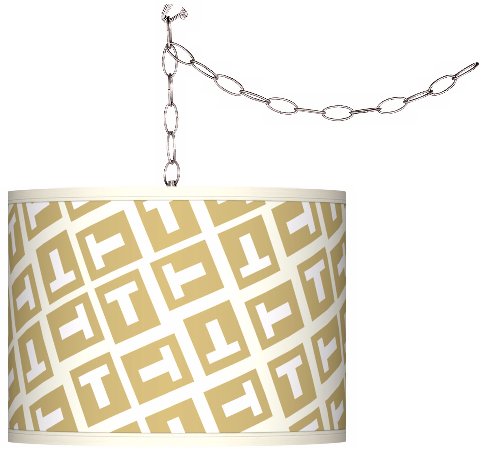 Swag Style Tee Tumble Shade Plug-In Chandelier