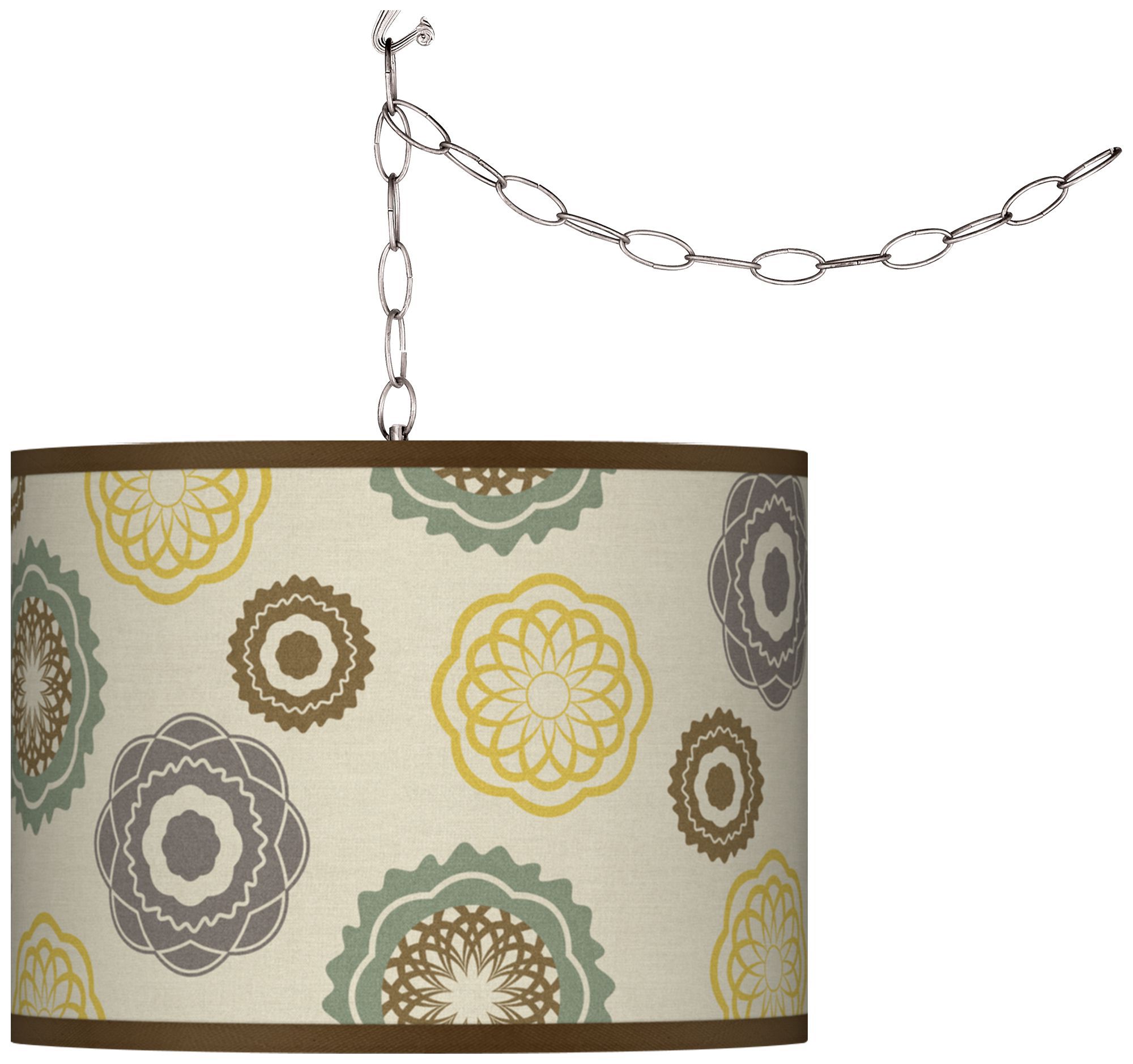 Ornaments Linen Plug-In Swag Chandelier