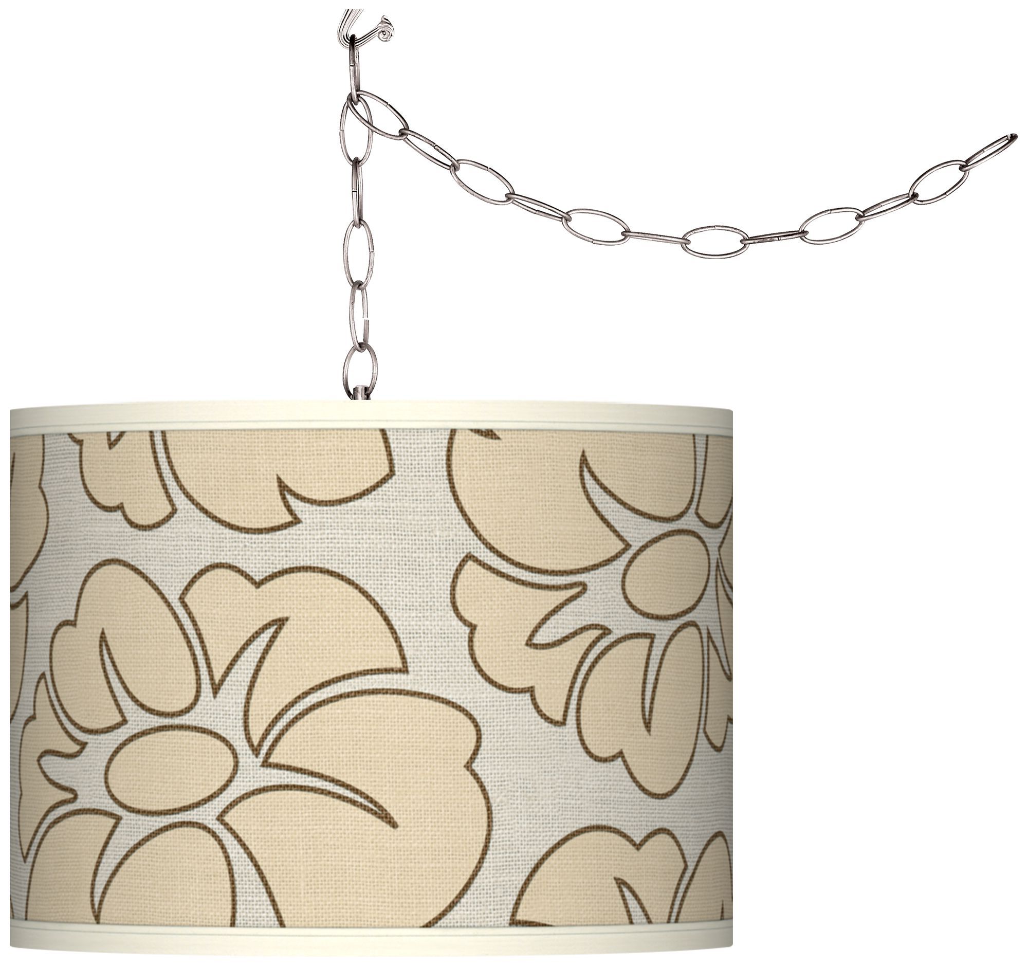 Floral Silhouette Plug-In Swag Chandelier