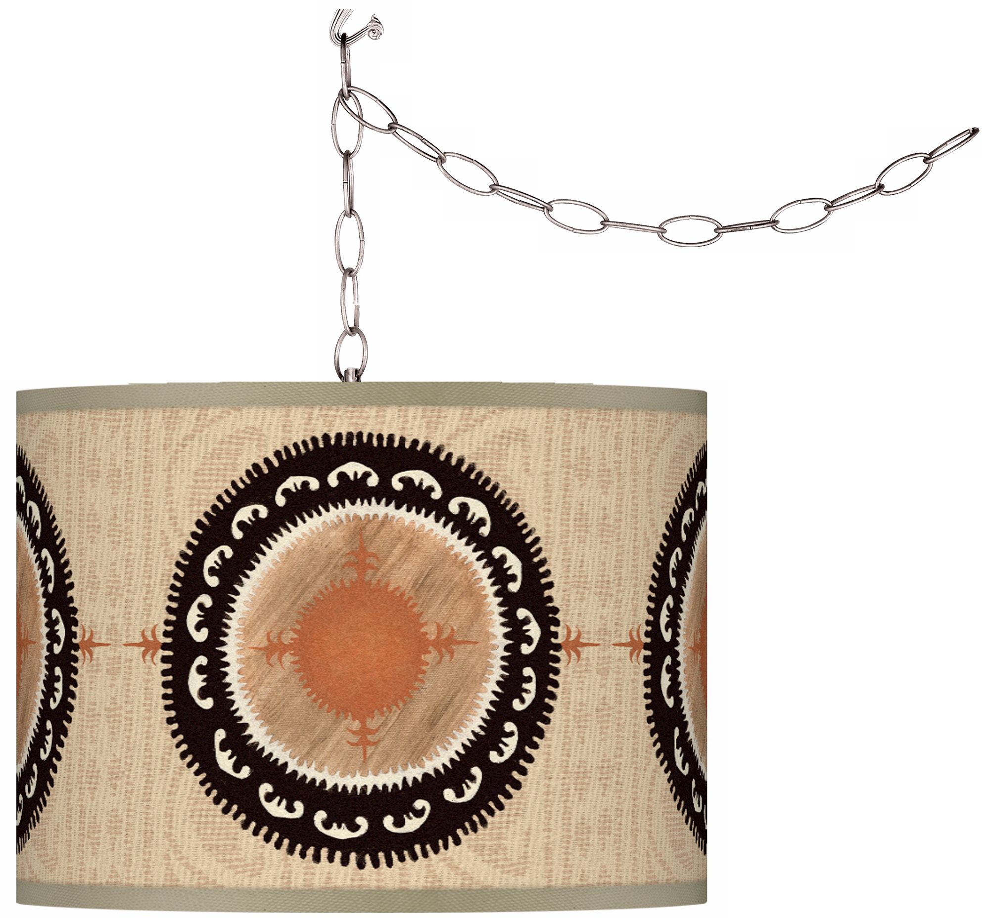 Travelers Compass Giclee Plug-In Swag Chandelier