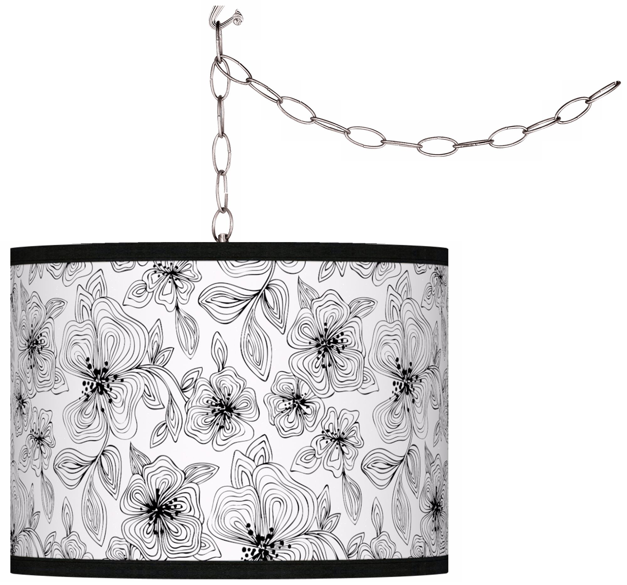 Stacy Garcia Linear Floral Silver Swag Chandelier