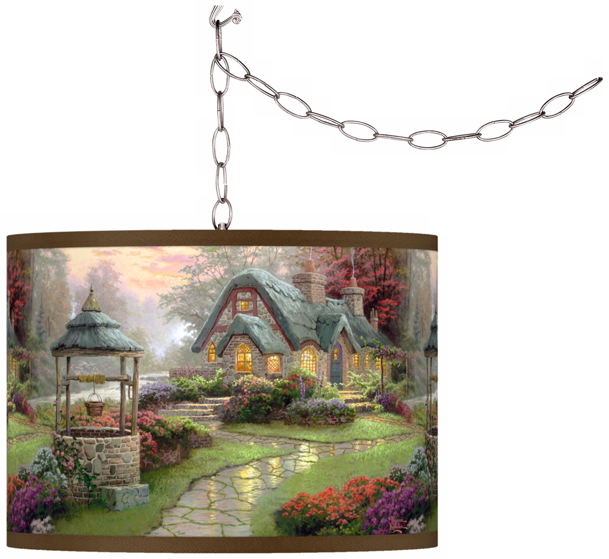 Thomas Kinkade Make a Wish Cottage Swag Chandelier