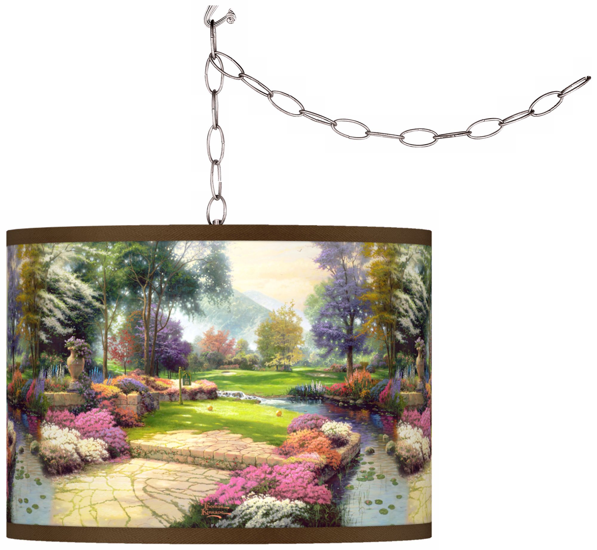 Thomas Kinkade Living Waters Golfer's Paradise Swag Light