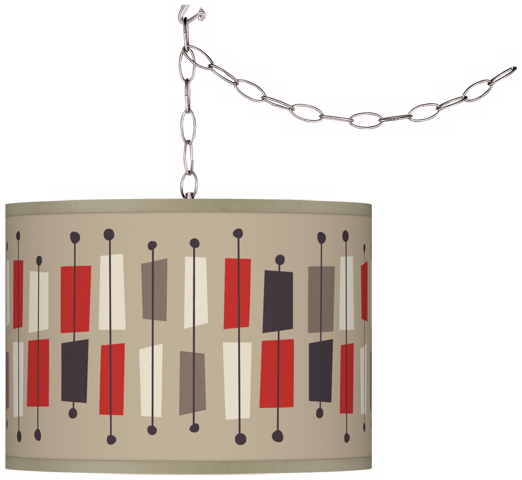 Bounce Giclee Swag Style Plug-In Chandelier