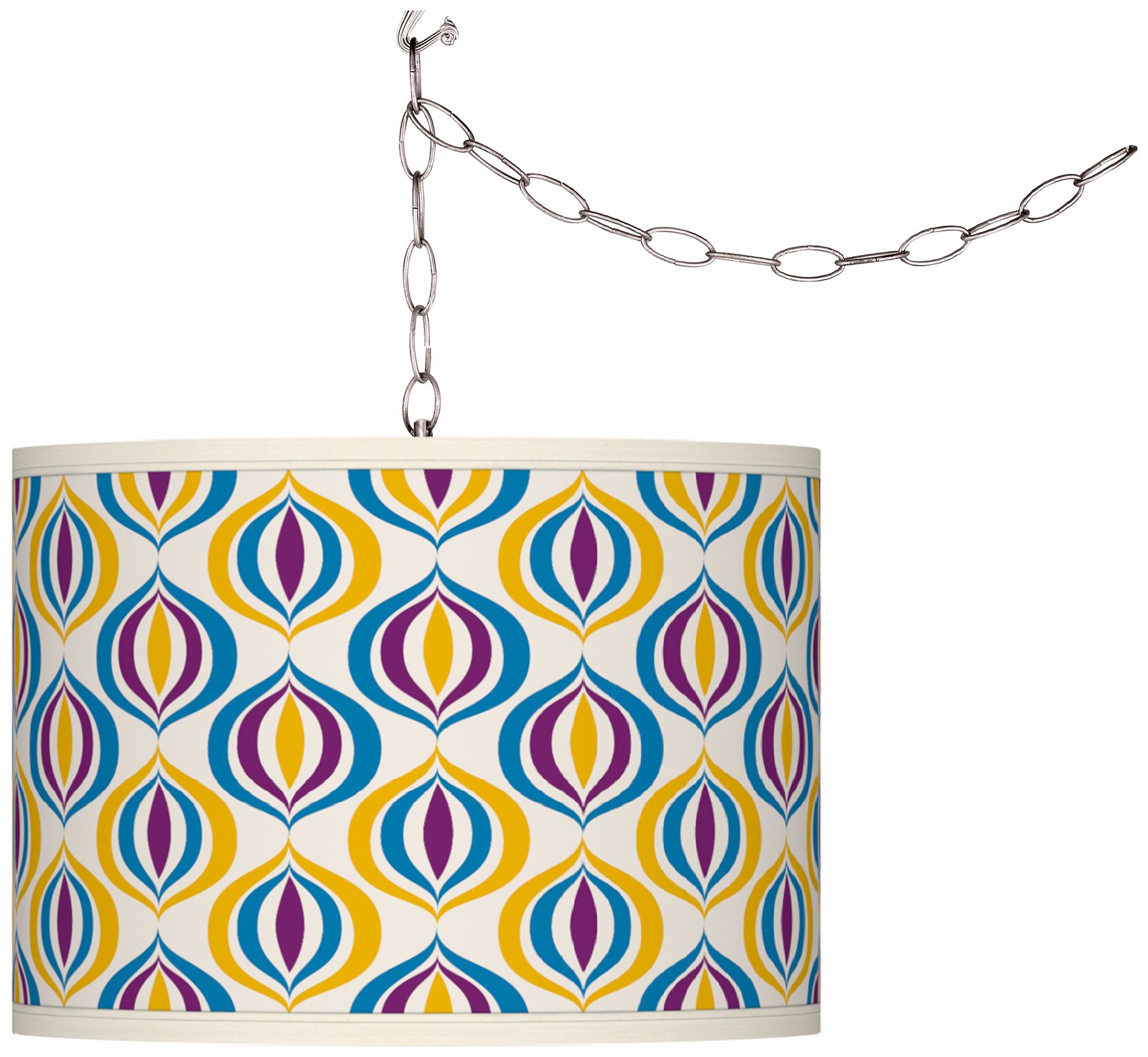 Scatter Giclee Swag Style Plug-In Chandelier