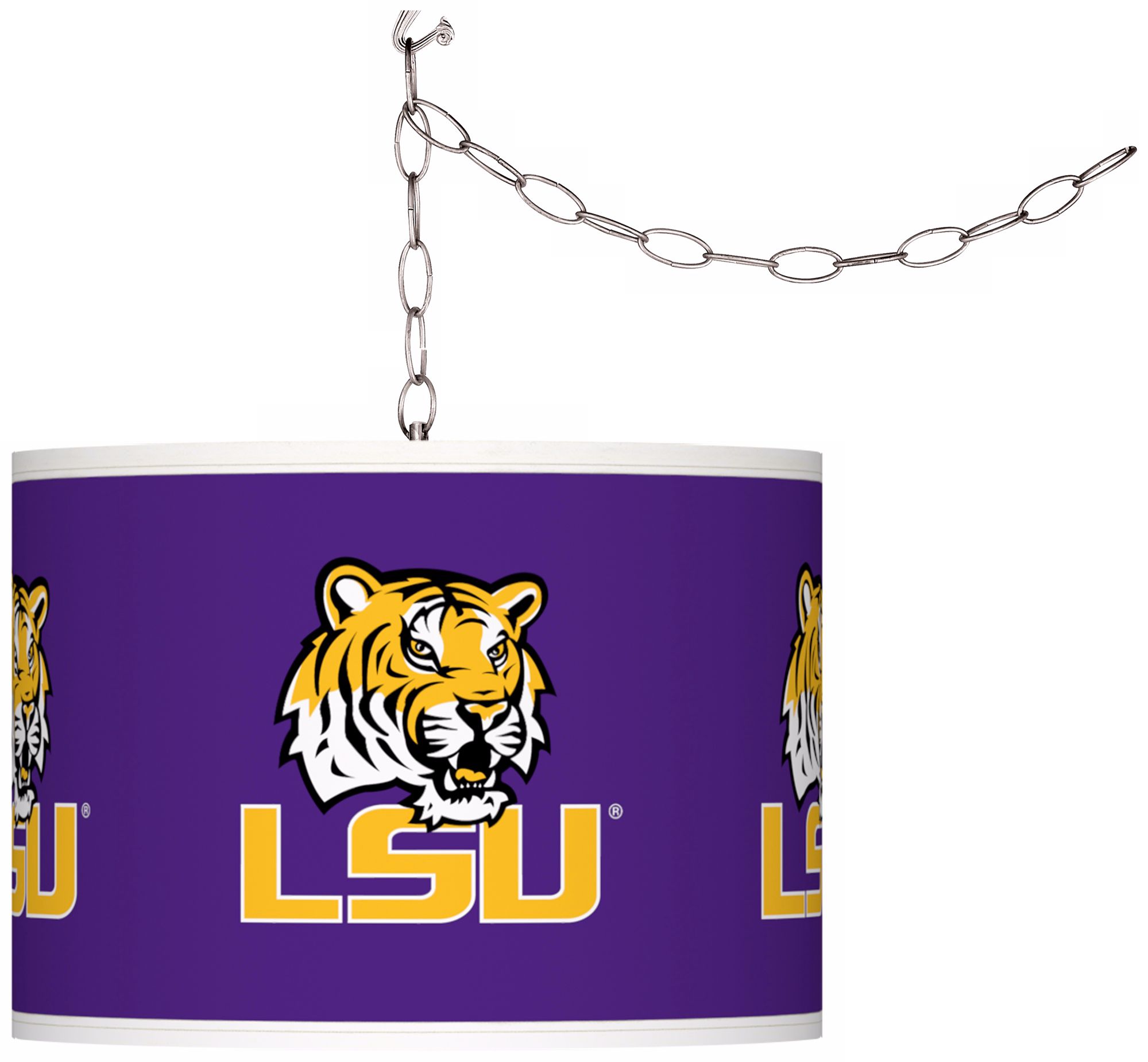 Louisiana State University 13 1/2"W Plug-In Swag Chandelier