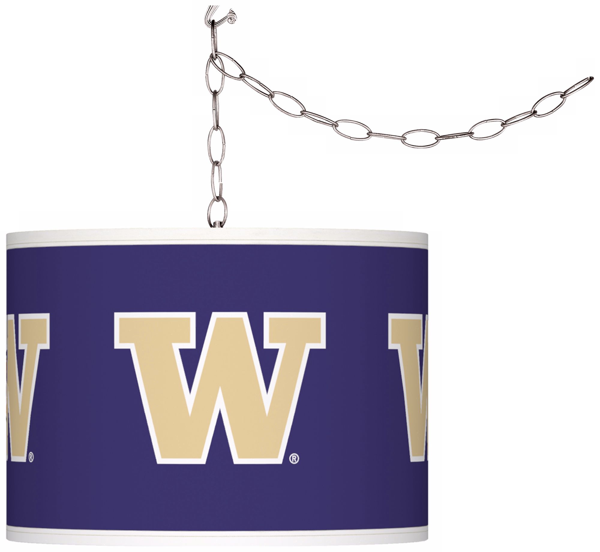 University of  Washington 13 1/2"W Plug-In Swag Chandelier