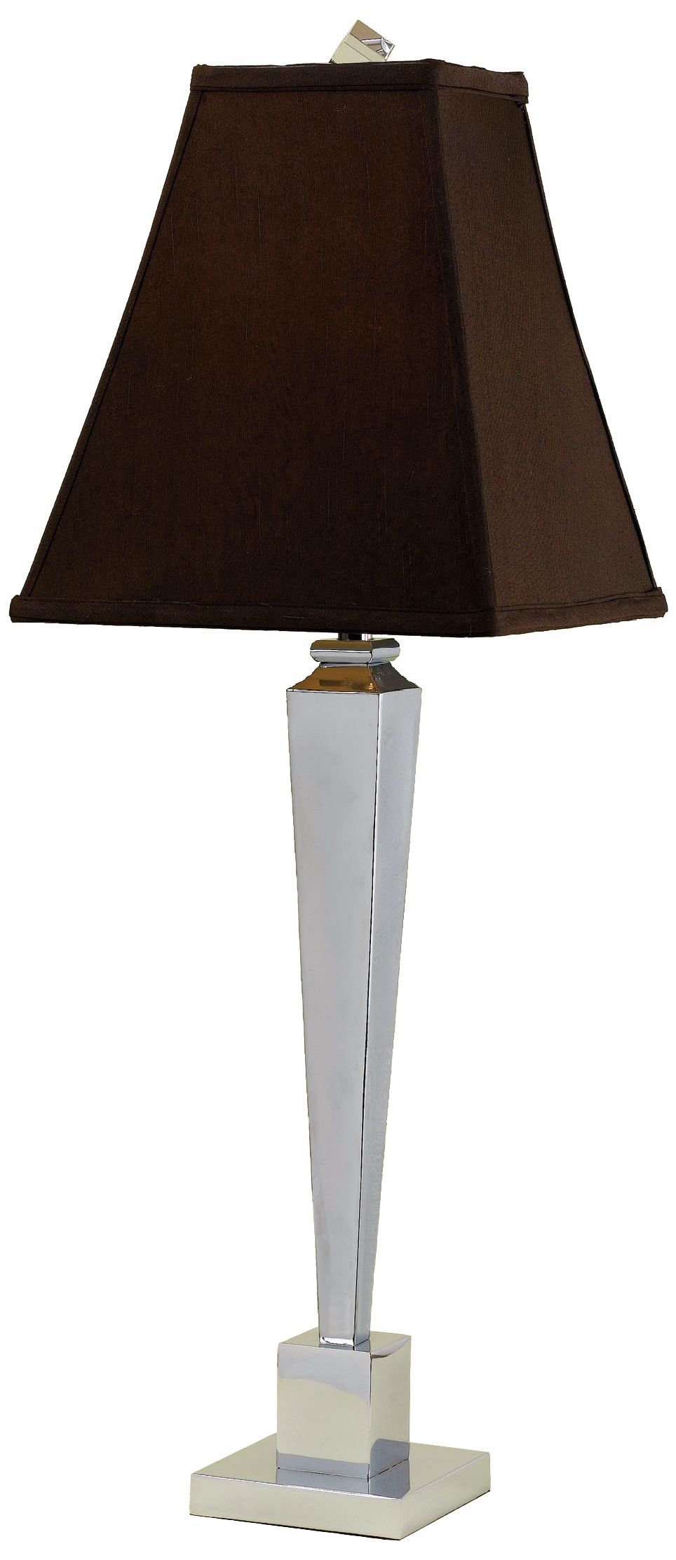 Candice Olson Margo Chrome Buffet Lamp with Chocolate Shade