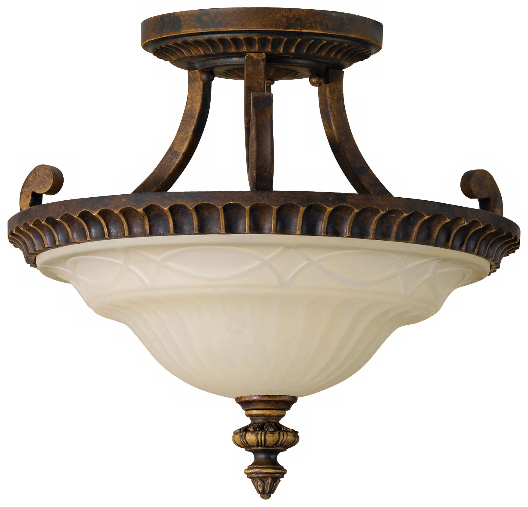 Drawing Room 17” Diameter Semi-Flushmount Ceiling Fixture