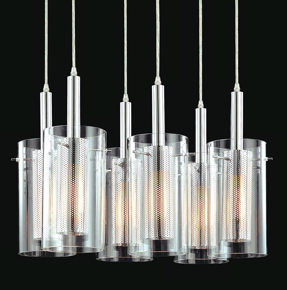 Sonneman Zylinder 6-Light Modern Pendant Chandelier