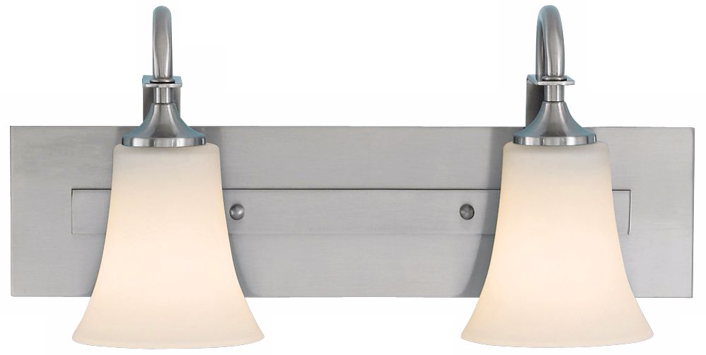 Barrington Brushed Steel Two Light Bath Bar