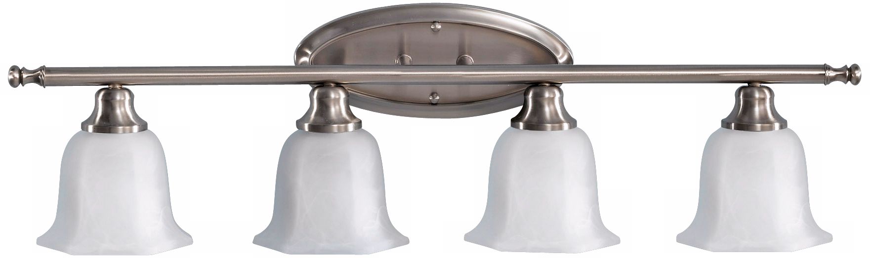 Garrett Four Light Brushed Steel Bathroom Light Fixture