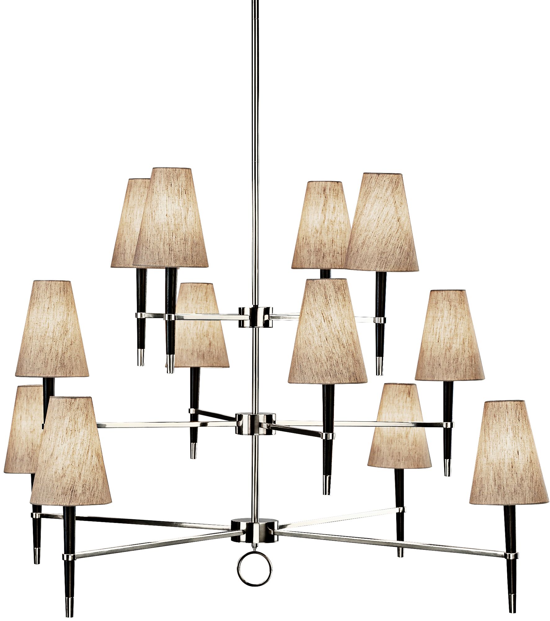 Jonathan Adler Ventana Three-Tier Nickel Chandelier