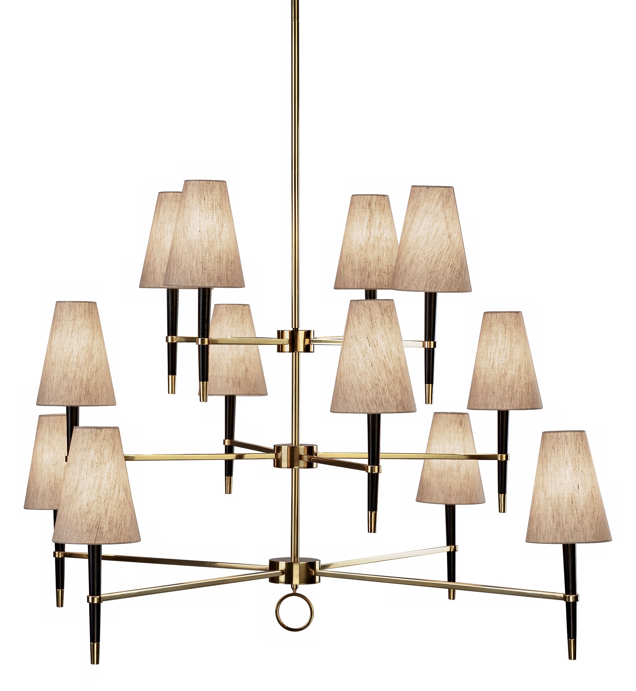 Jonathan Adler Ventana Three-Tier Brass Chandelier