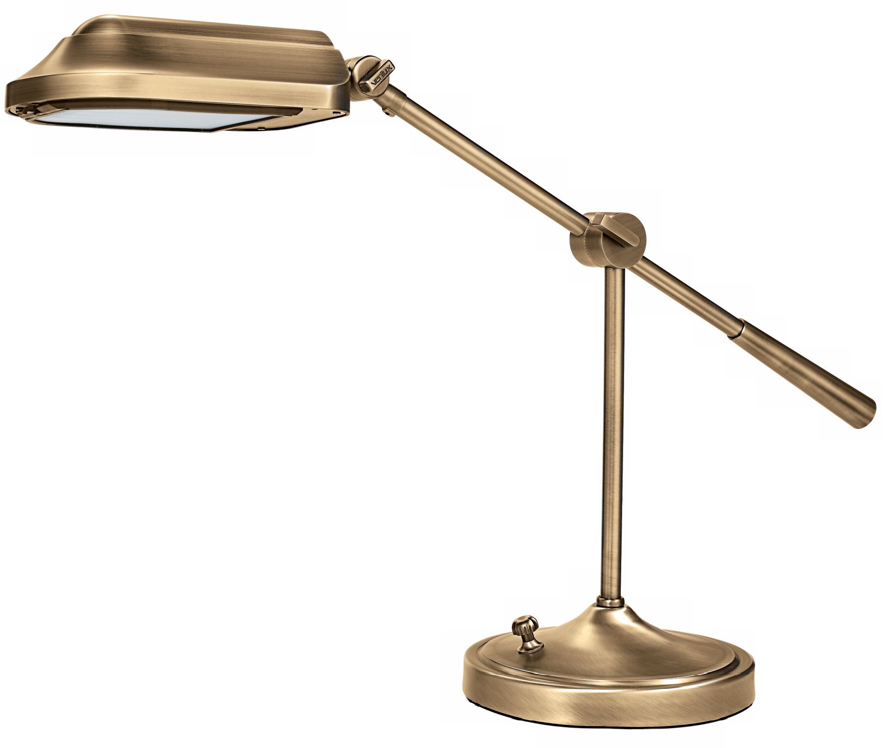 Verilux Heritage Brushed Brass Finish Balance Arm Desk Lamp G1628