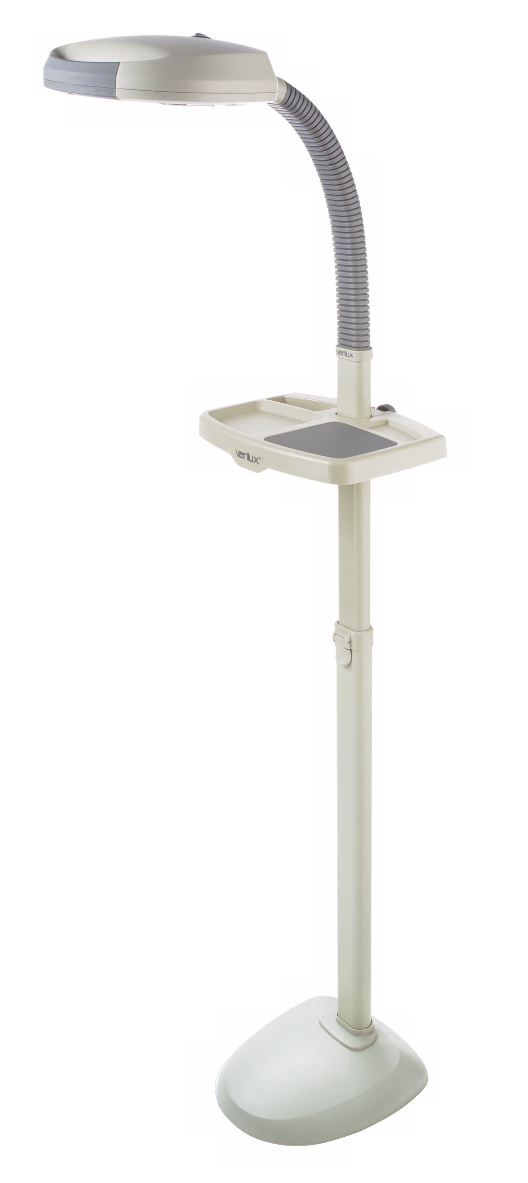 Verilux Easyflex Ivory Finish Tray Gooseneck Floor Lamp