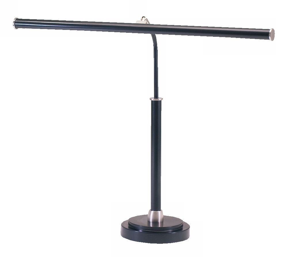 Black and Satin Nickel Finish LED Piano Lamp