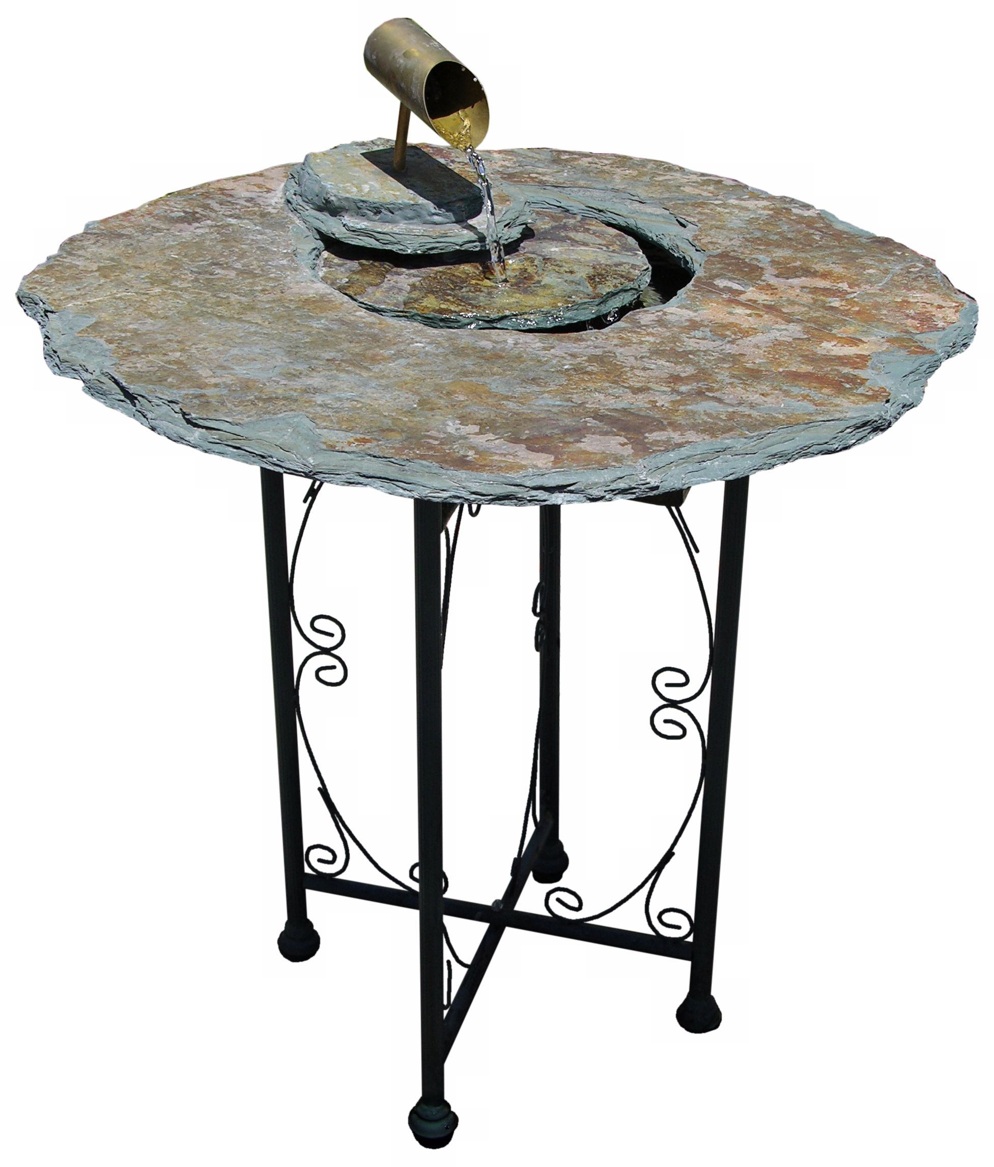 Natural Slate End Table Indoor Water Fountain