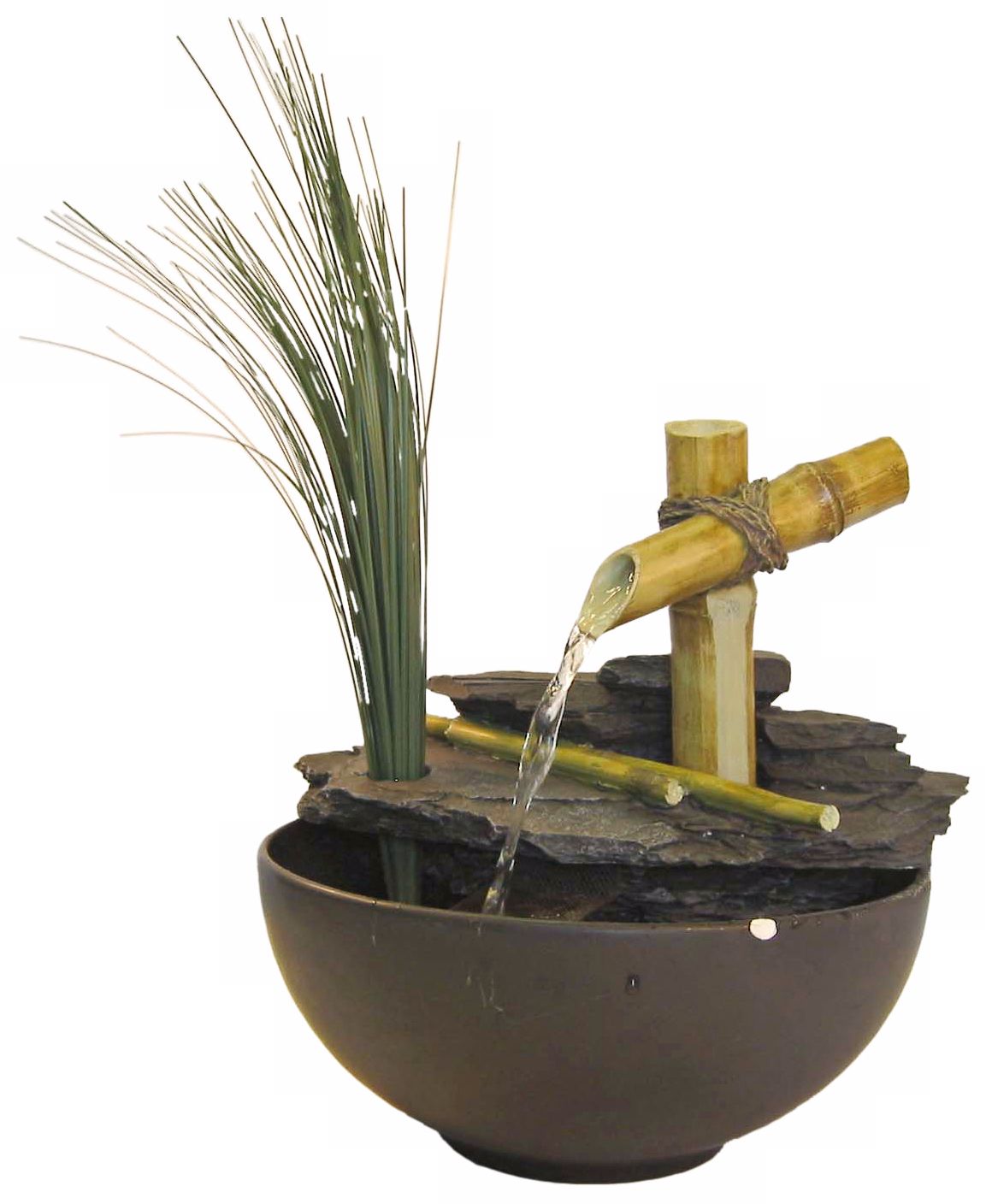 Calming Bamboo and Grass Tabletop Fountain