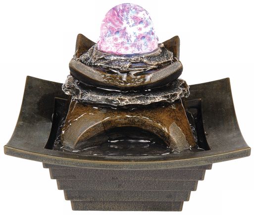 Hand Painted Crystal Ball LED Light Indoor Fountain
