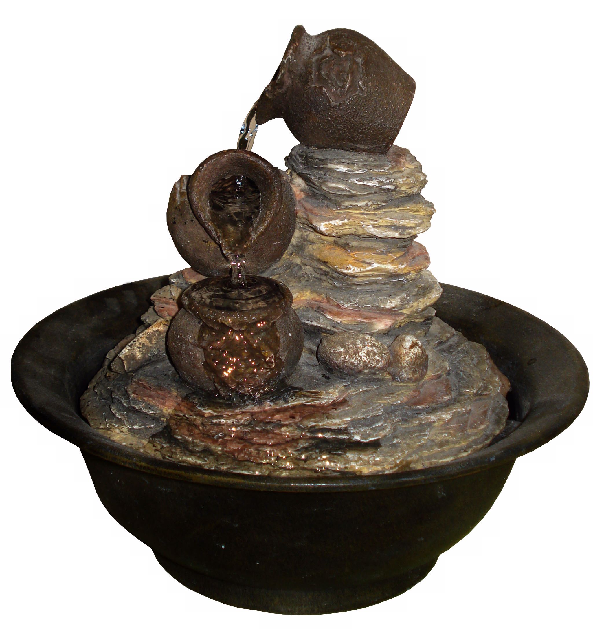 Three Urns Tabletop Fountain