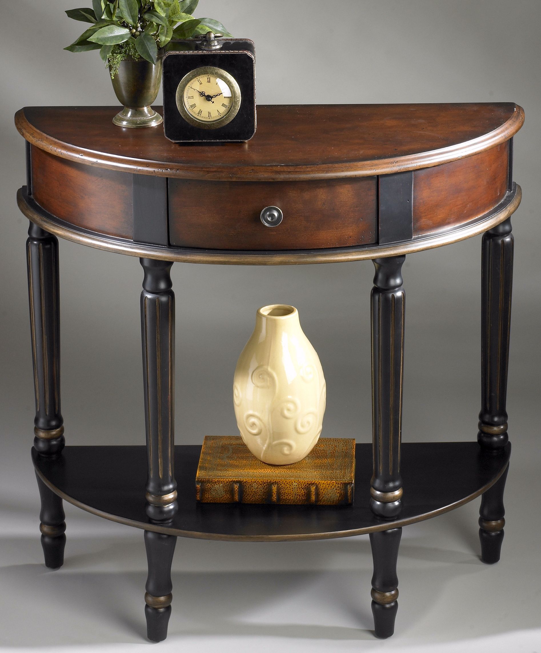Demilune 30" High Cafe Noir Console Table