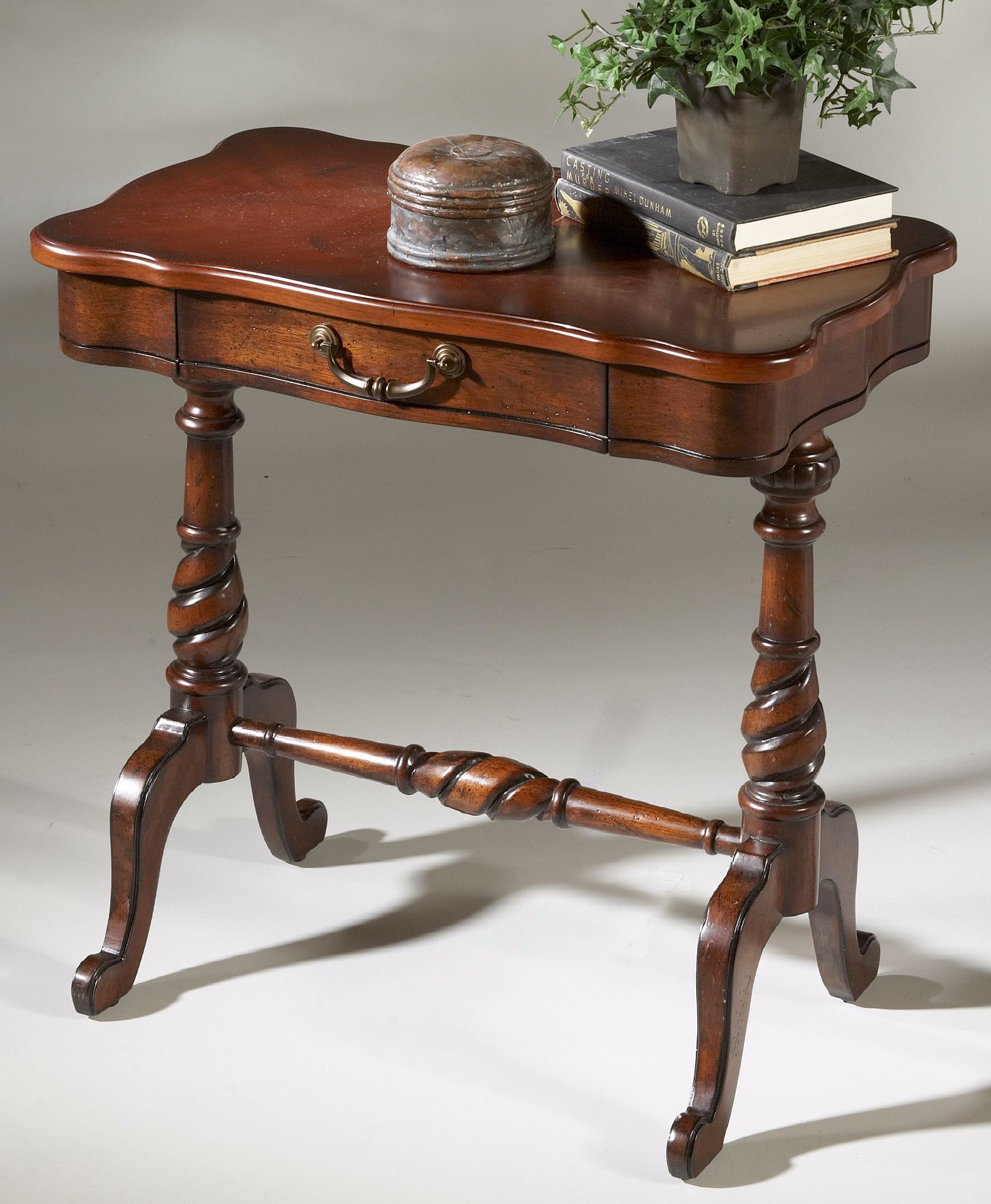Plantation Cherry Finish with Drawer 26" High Accent Table