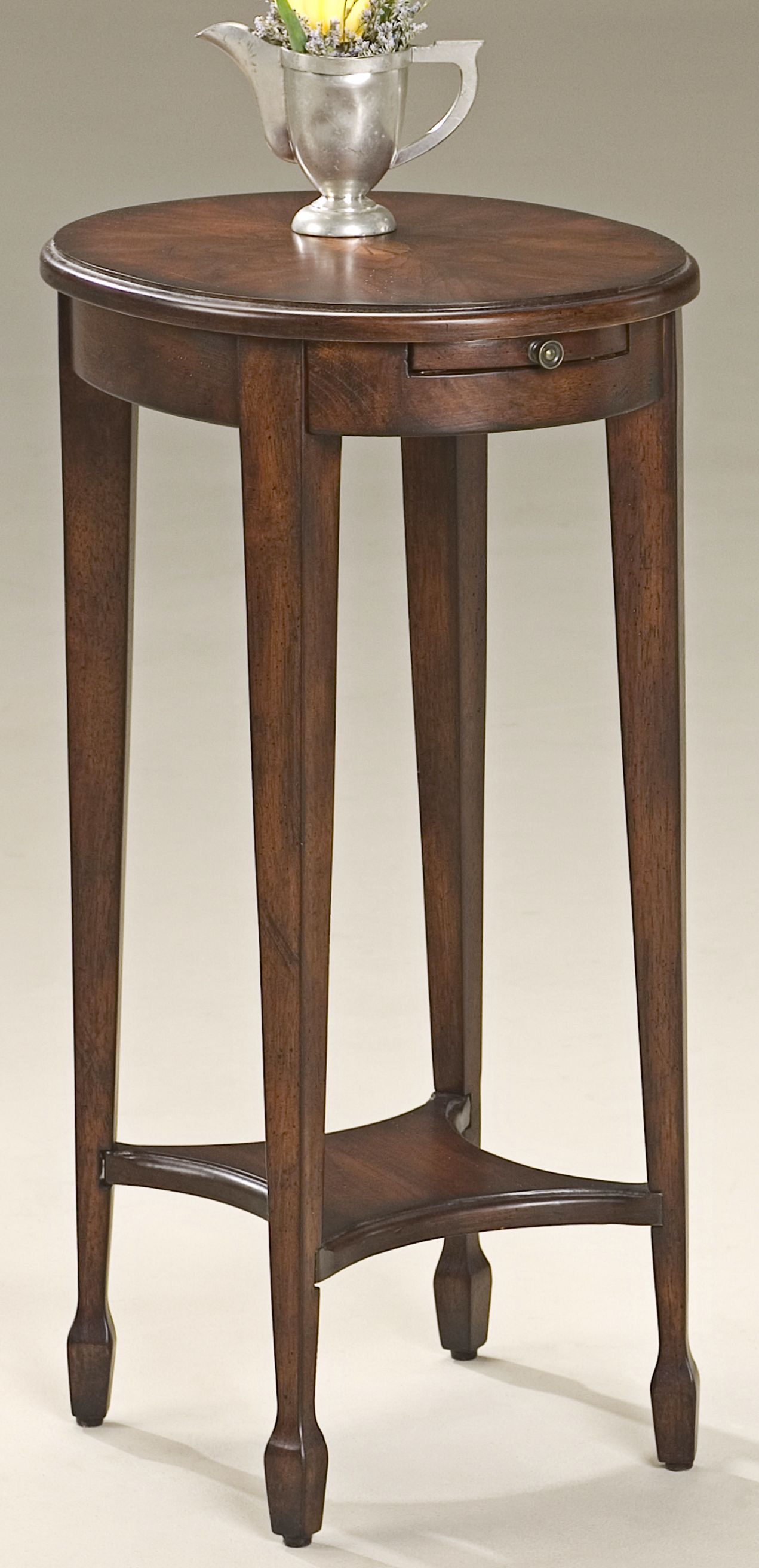 Plantation Cherry Pull-Out Shelf 26" High Accent Table