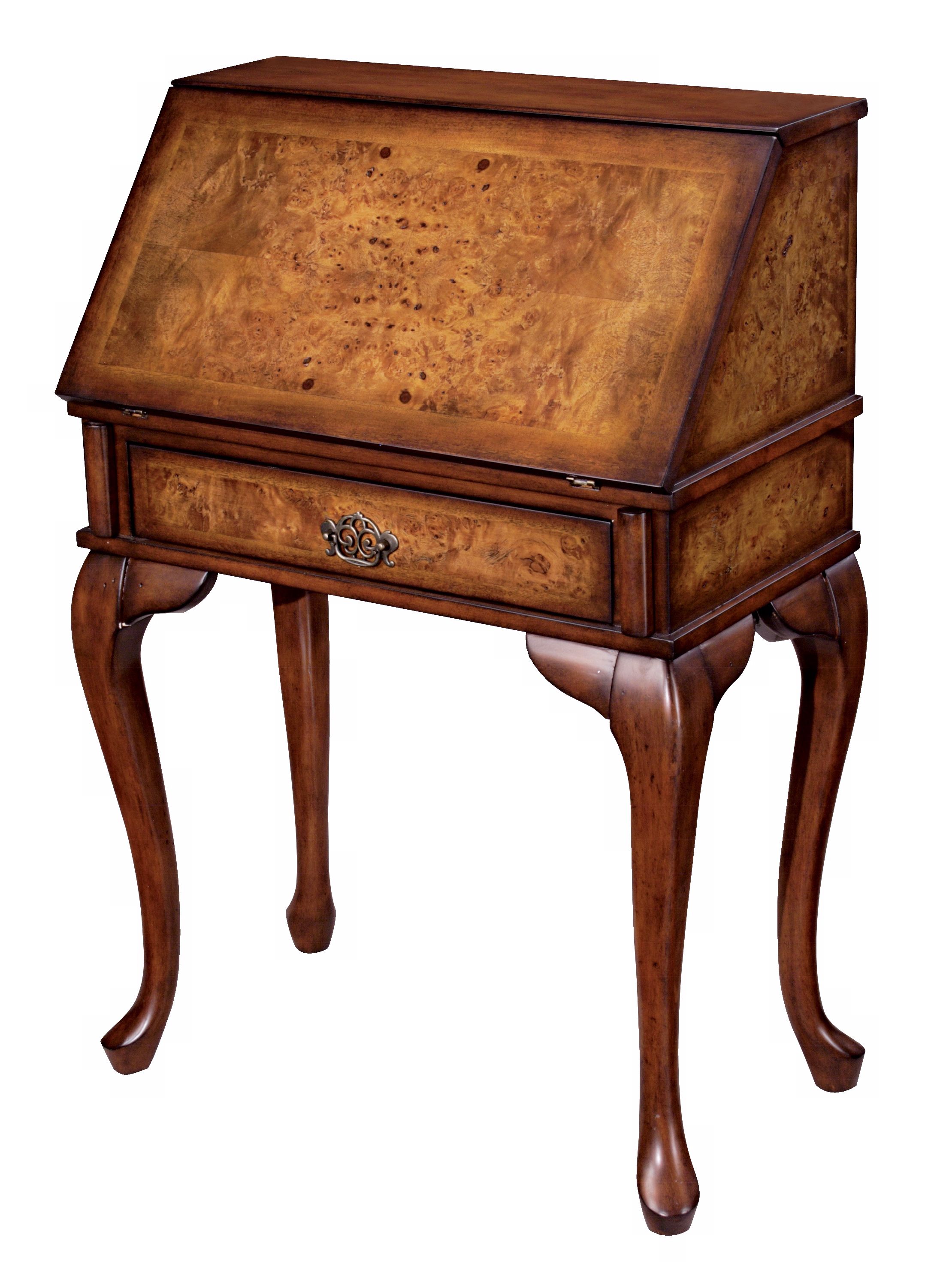 Warm Brown Hardwood Fold-Out Writing Desk