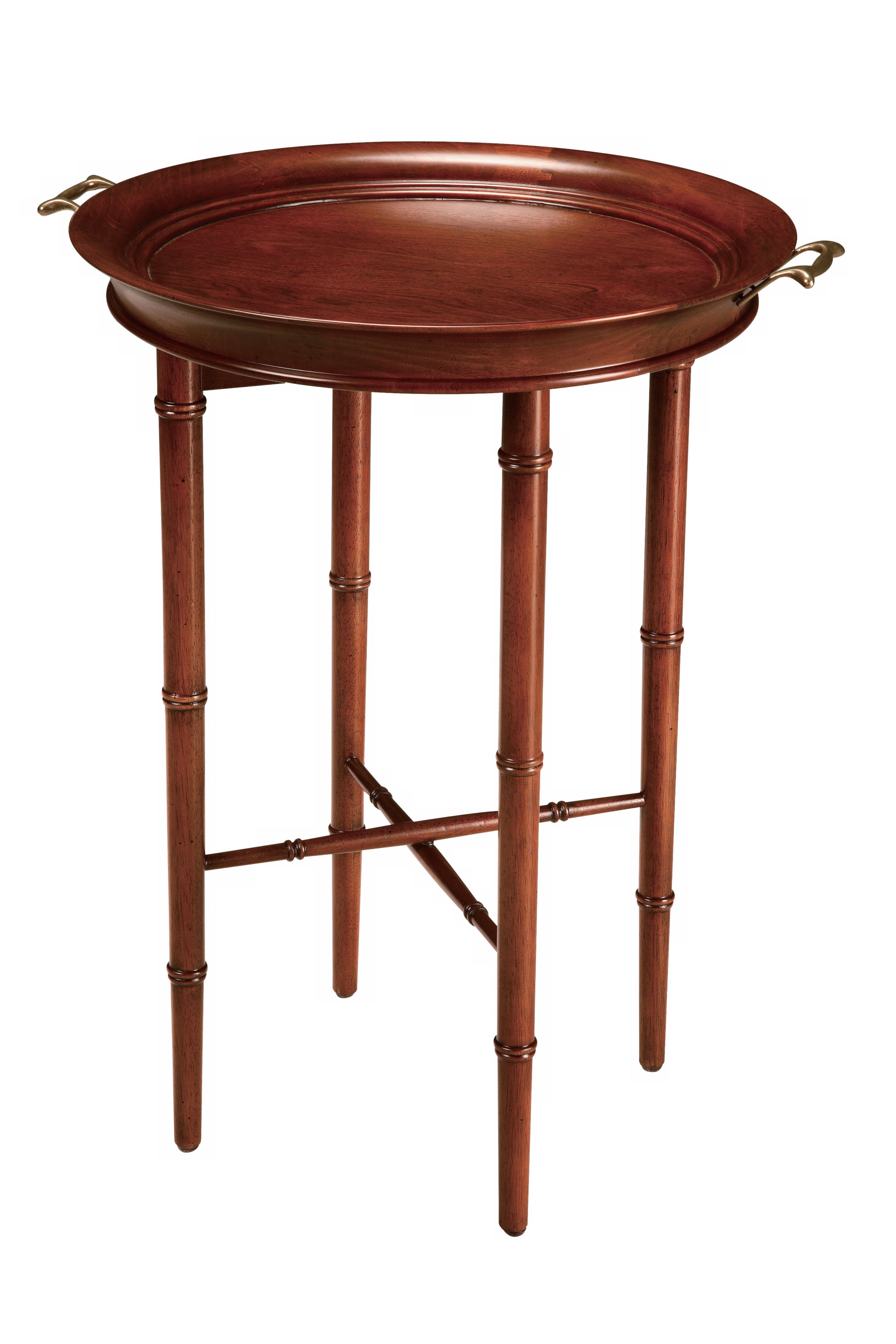 Faux Bamboo Cherry Finish Tray Table