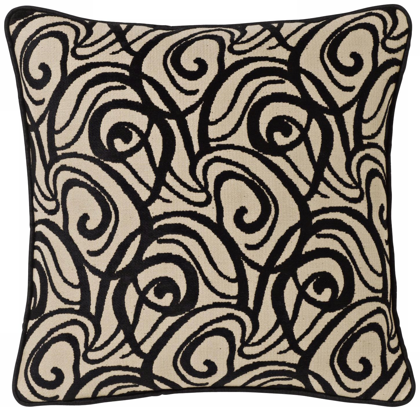 Black Babylon Swirl 20" Square Pillow