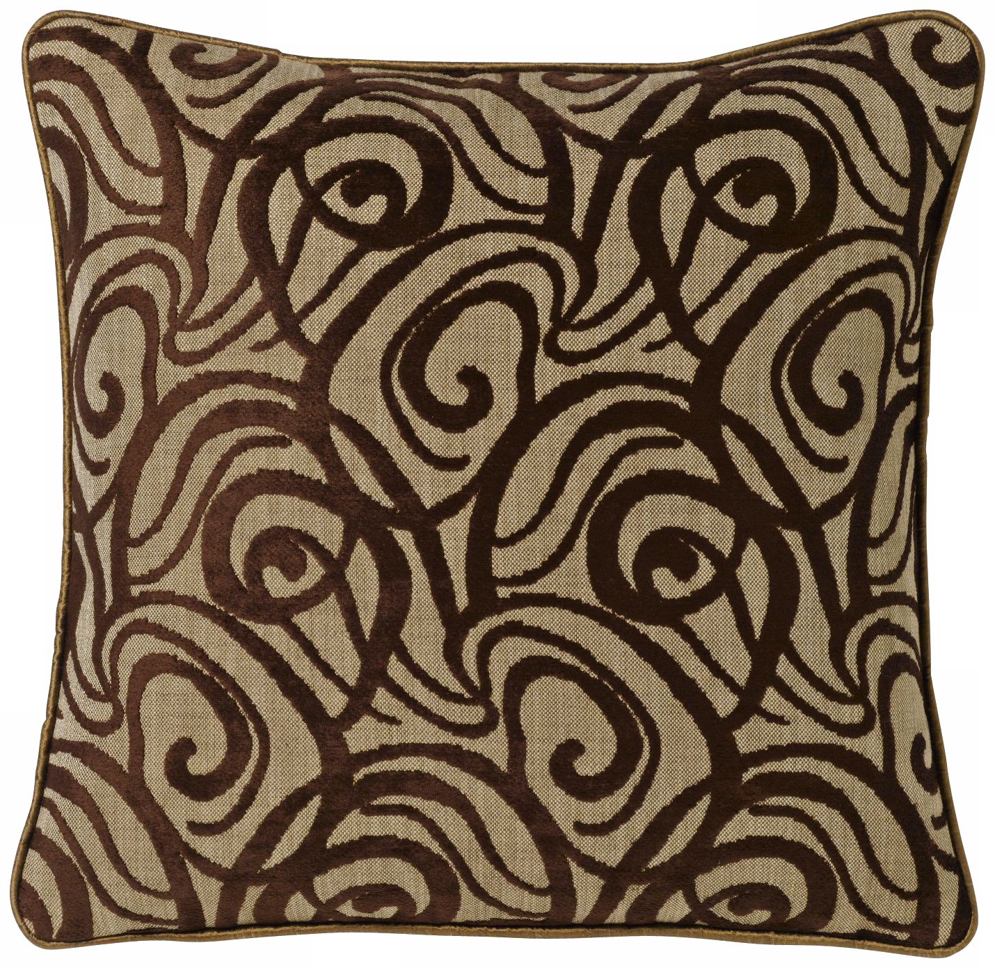 Chocolate Babylon Swirl 20" Square Pillow