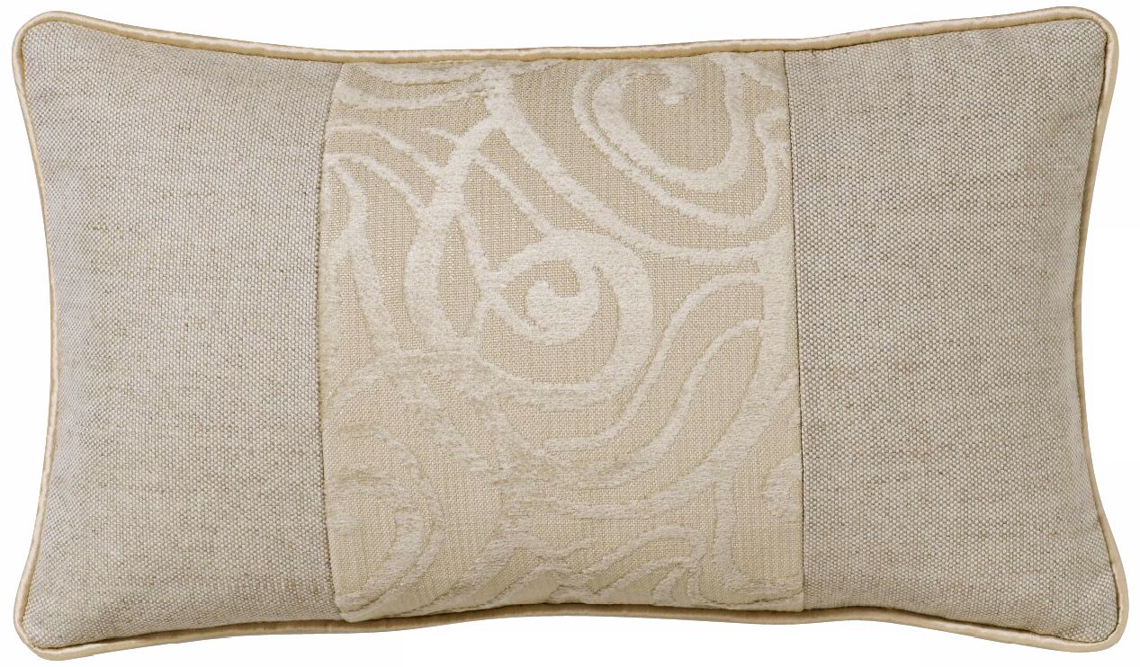 Cream Babylon Swirl Patchwork Rectangular Pillow