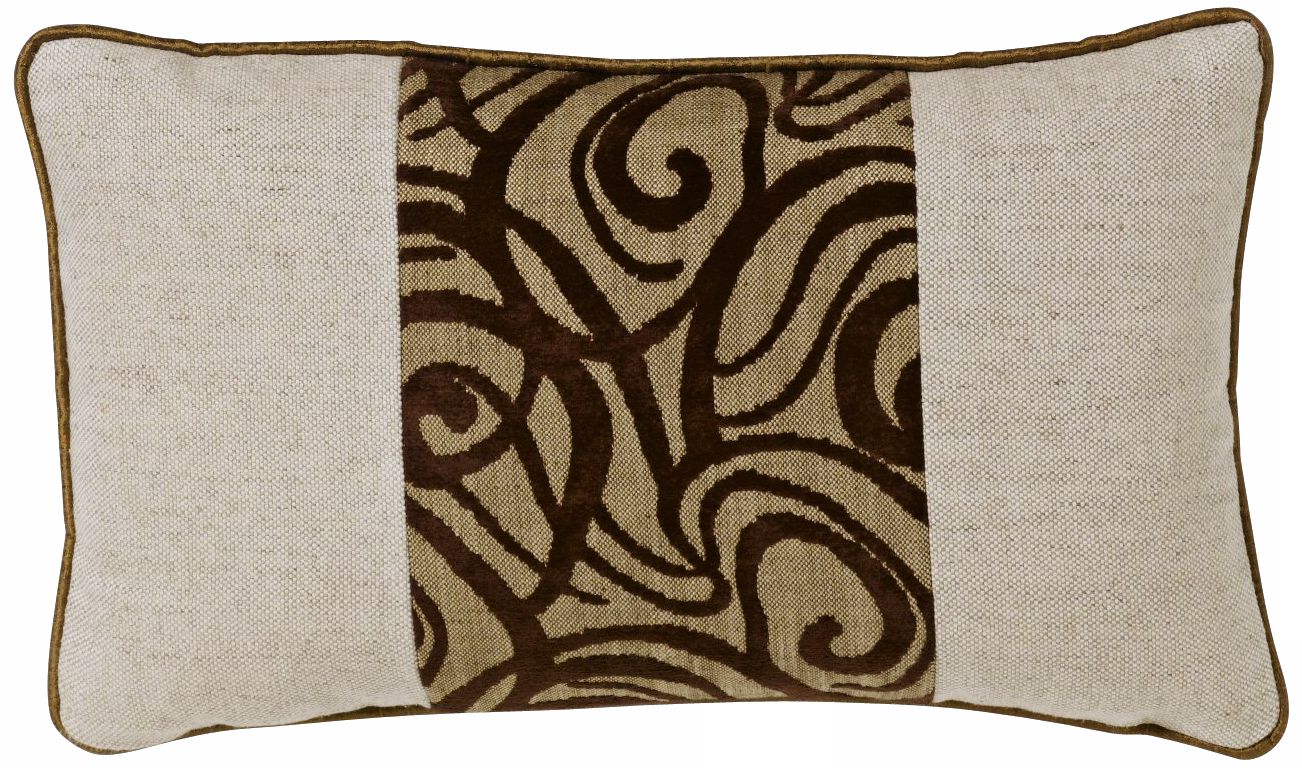 Brown Babylon Swirl Patchwork Rectangular Pillow