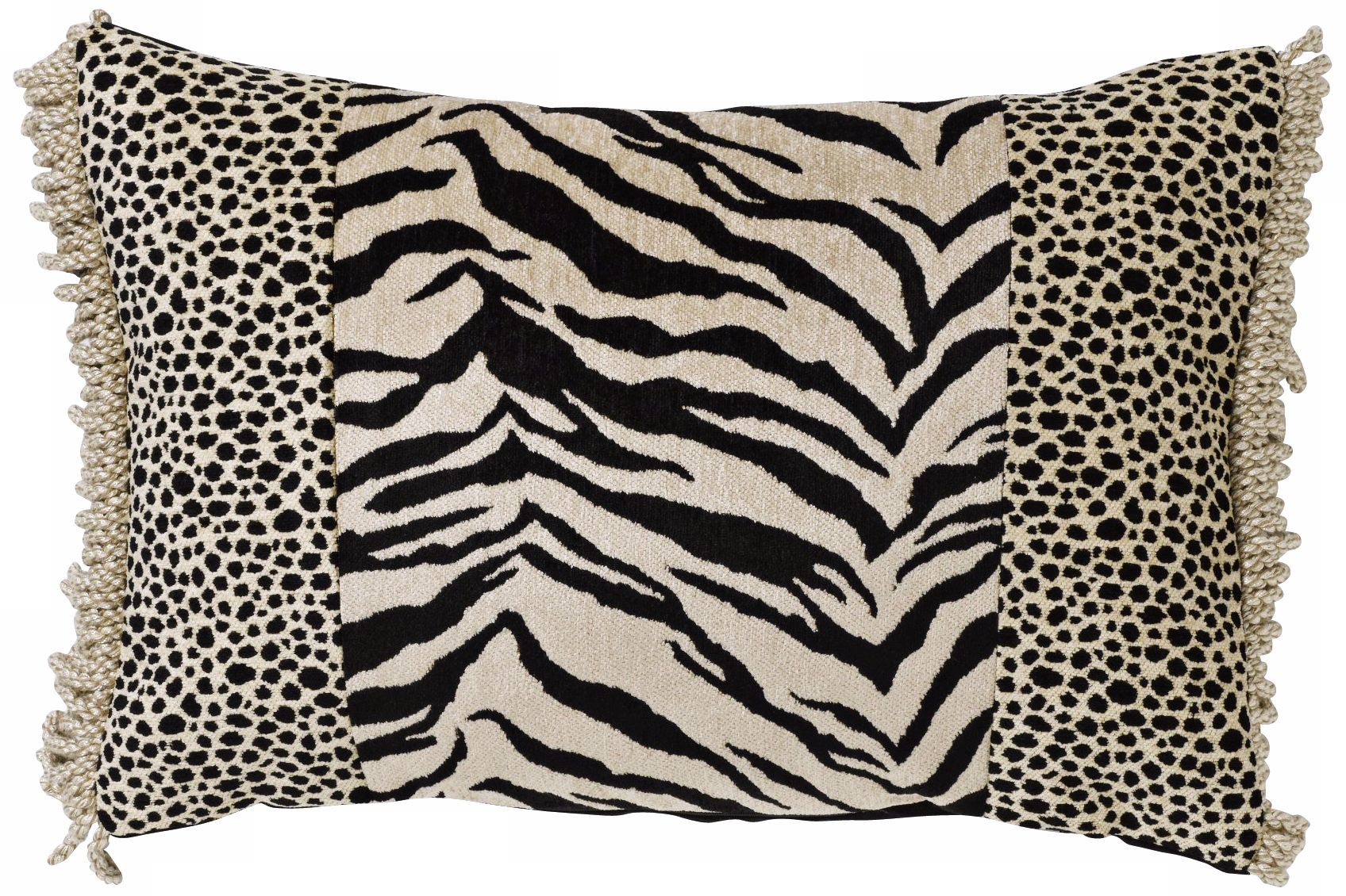 Black Zebra & Cheetah Patchwork Pillow