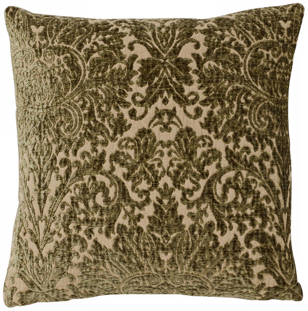 Sage Green Vintage Damask 22" Square Pillow