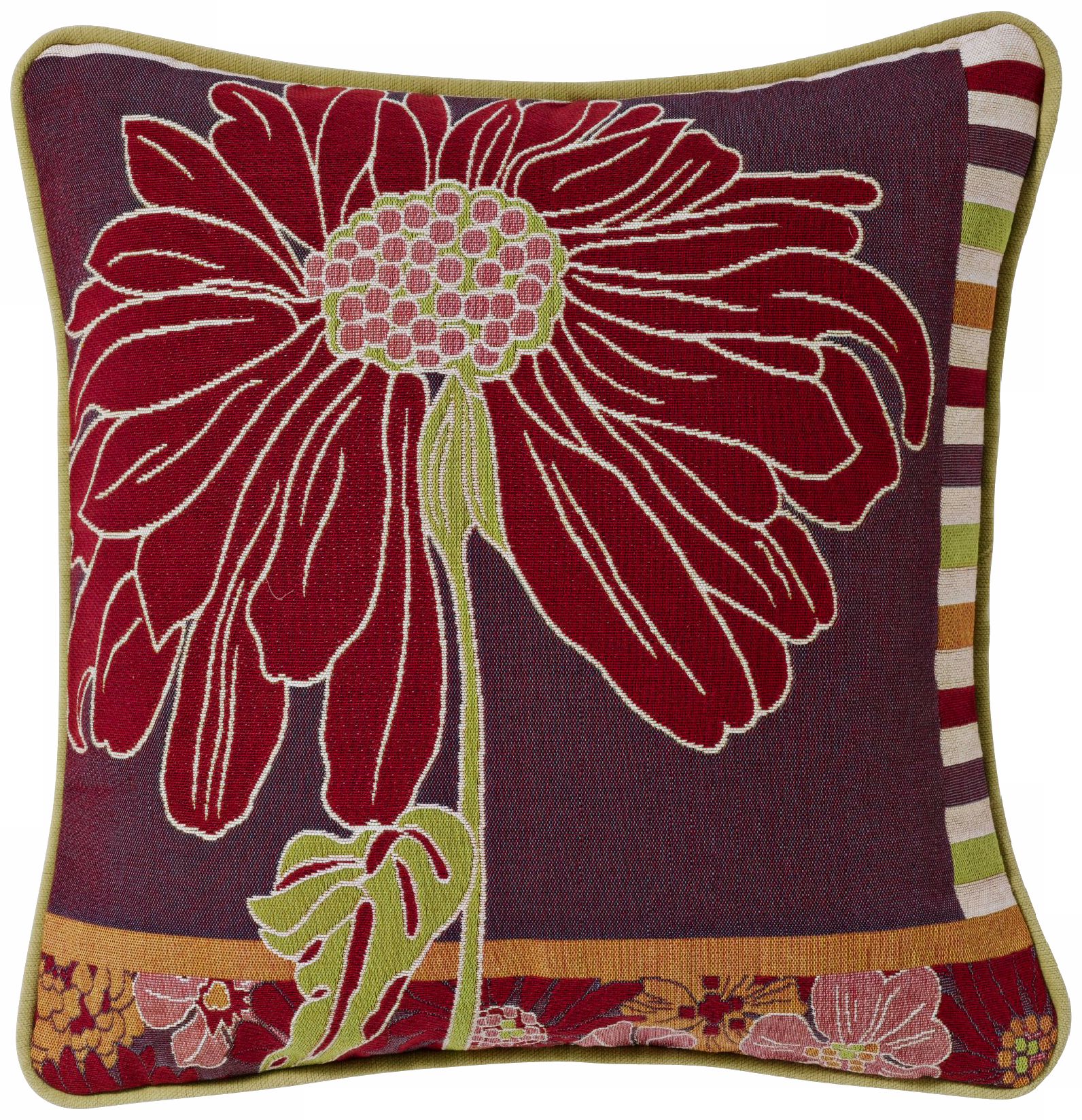 Red Daisy 19" Square Pillow