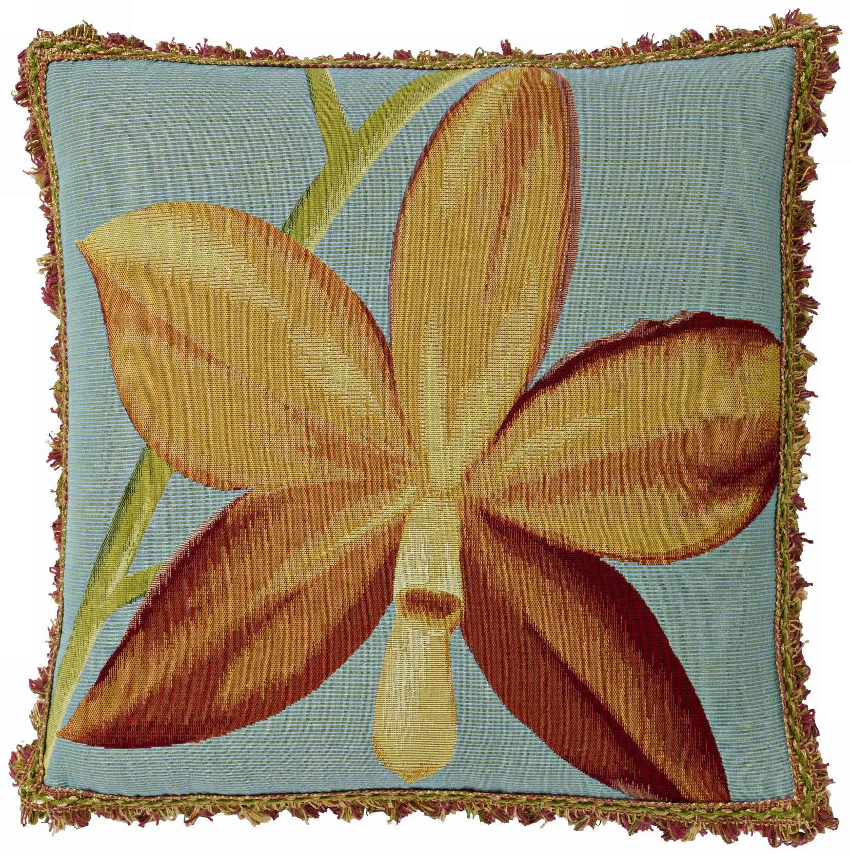 Exotic Blossom Sky Blue 19" Square Pillow
