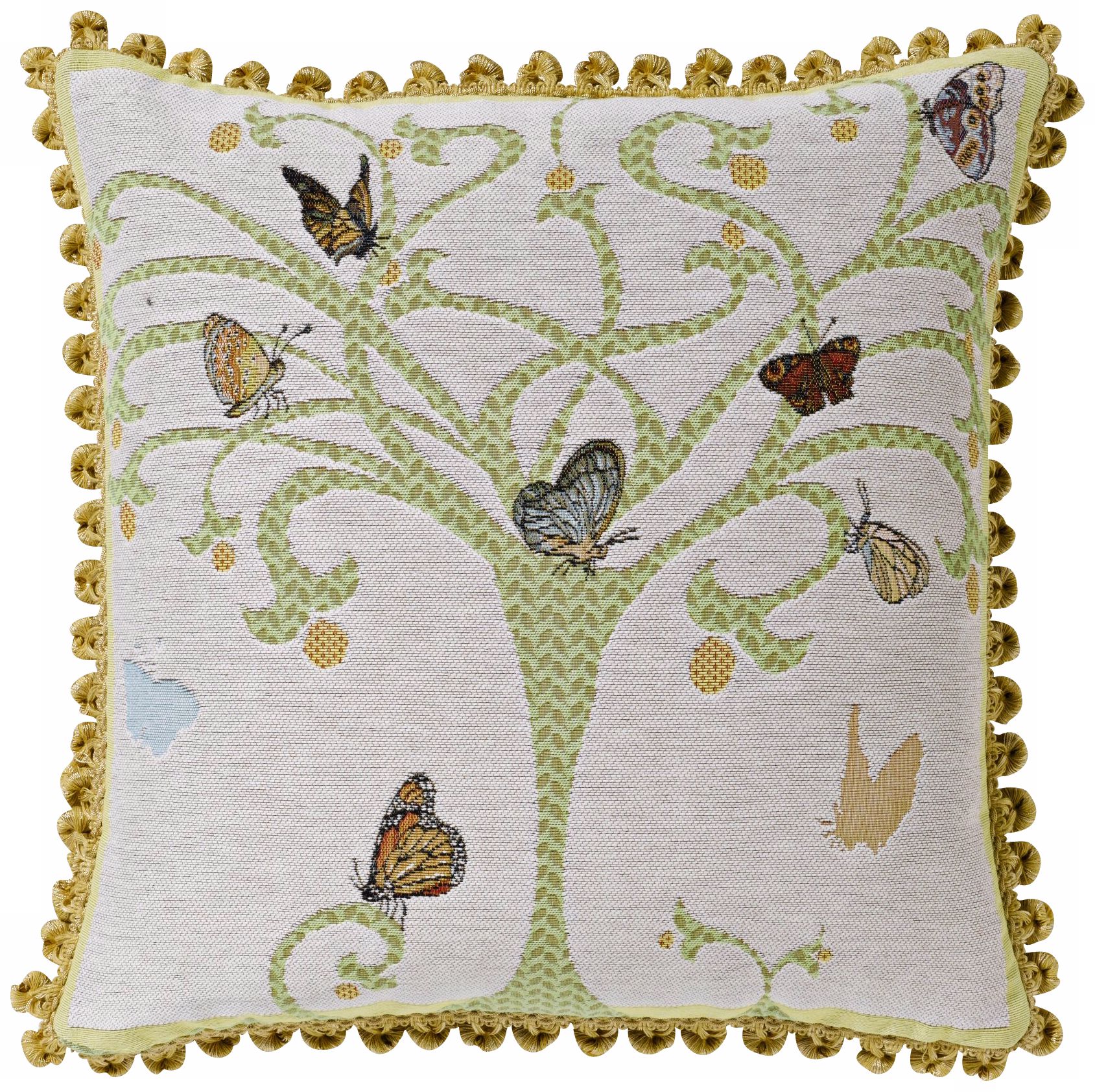Butterfly Tree White 19" Square Pillow
