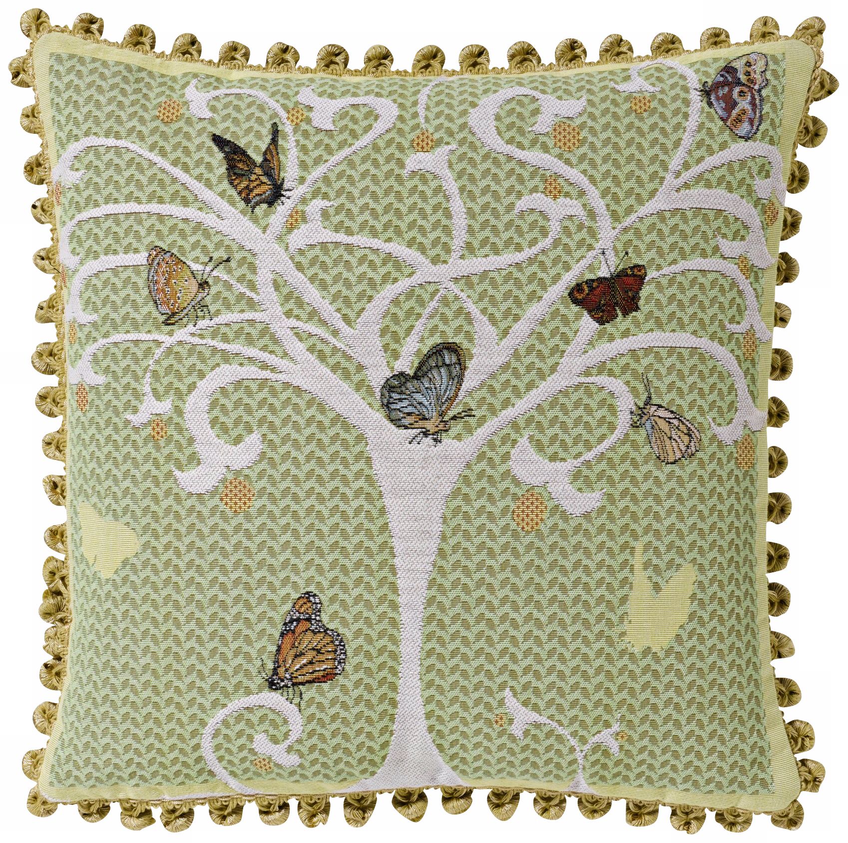 Butterfly Tree Celadon 19" Square Pillow