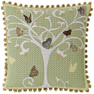 Butterfly Tree Celadon 19 Square Pillow G2901